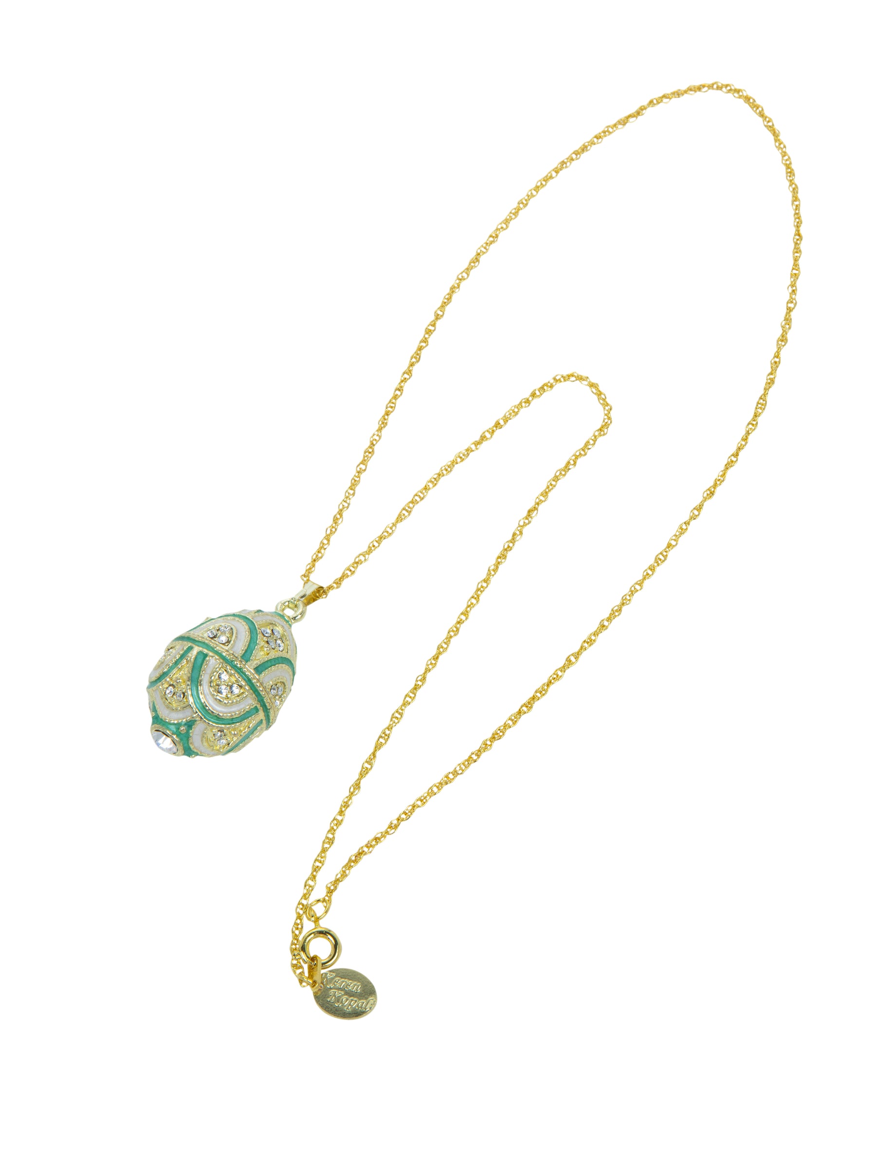 Keren Kopal Gold & Light Blue Egg Pendant Necklace