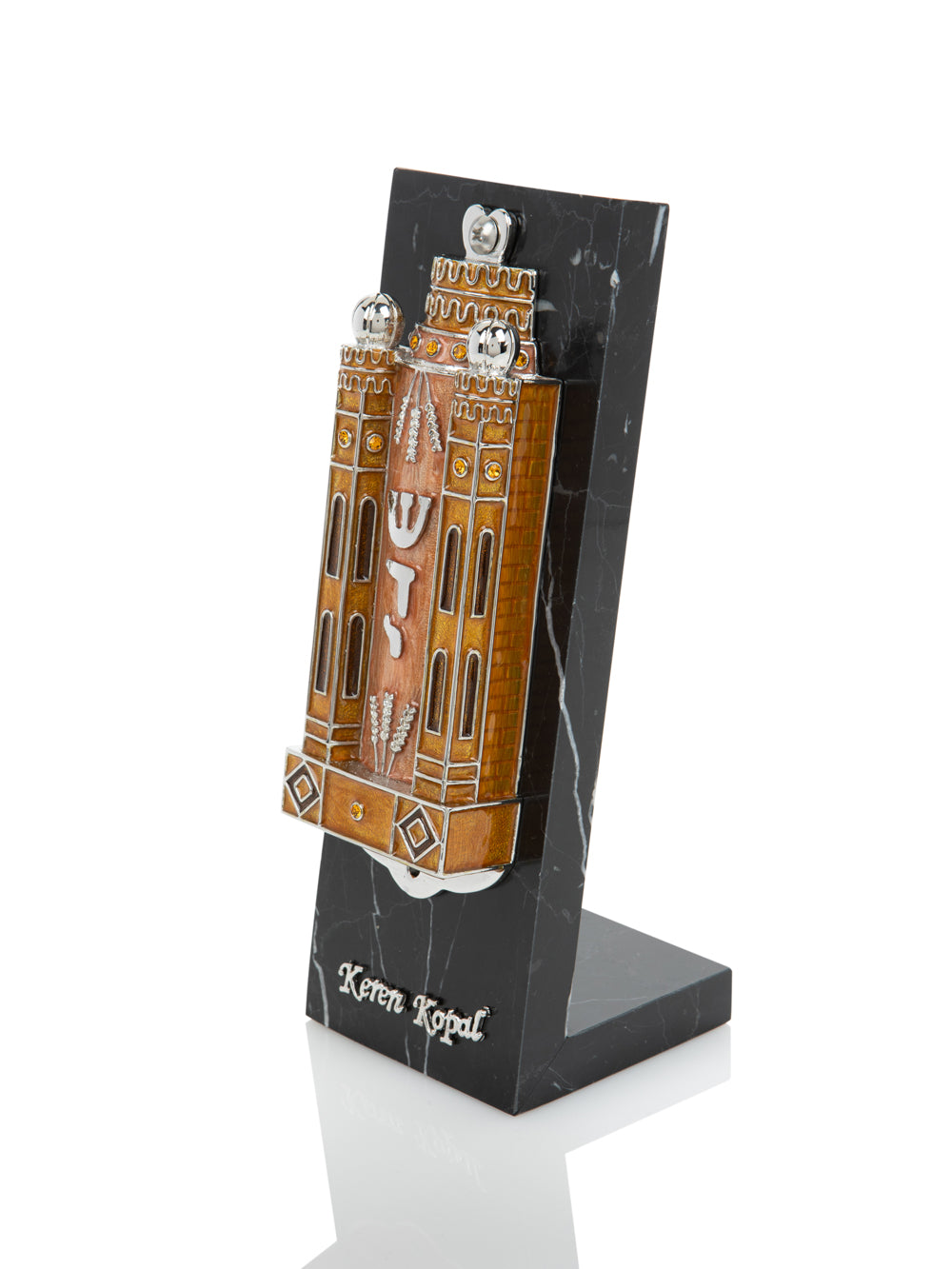 Keren Kopal Brown Contemporary Holy Ark Mezuzah