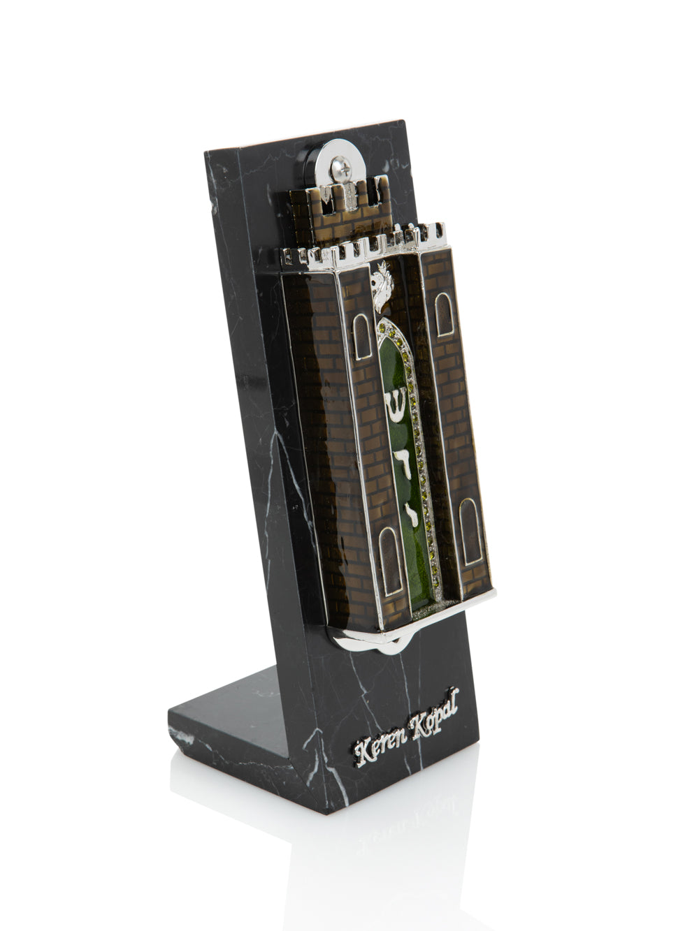 Keren Kopal Brown Holy Ark style Mezuzah