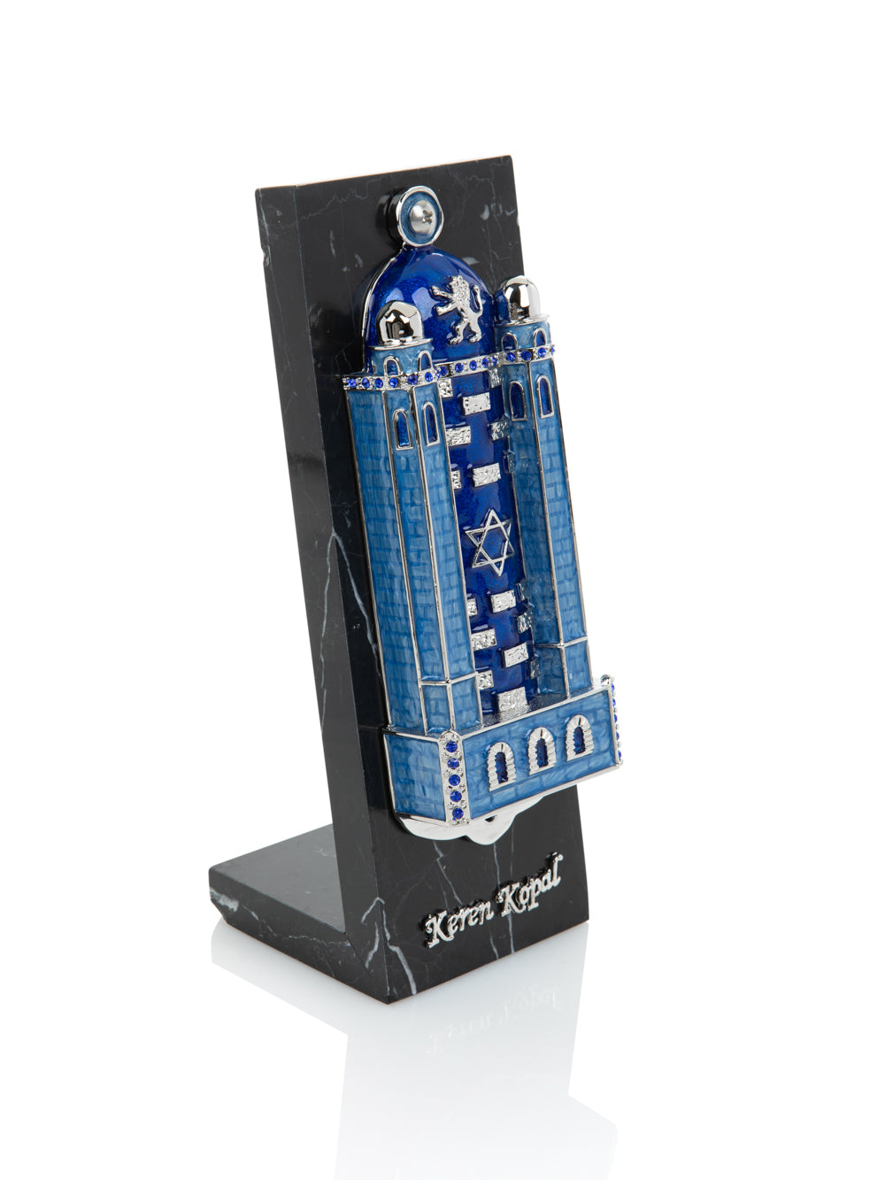 Keren Kopal Blue Western Wall style Mezuzah