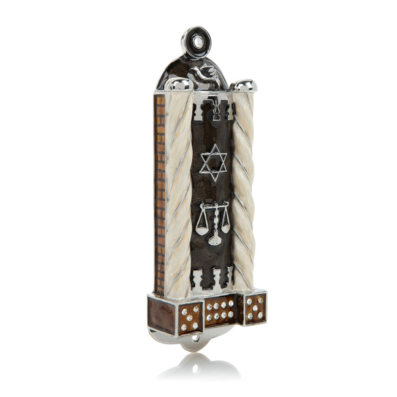 Keren Kopal Brown Modern Judaica Mezuzah