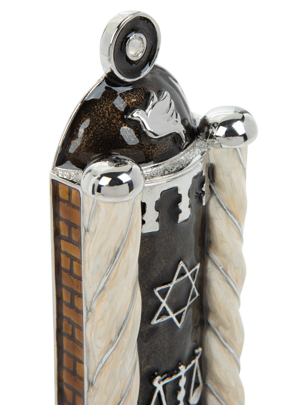 Keren Kopal Brown Modern Judaica Mezuzah