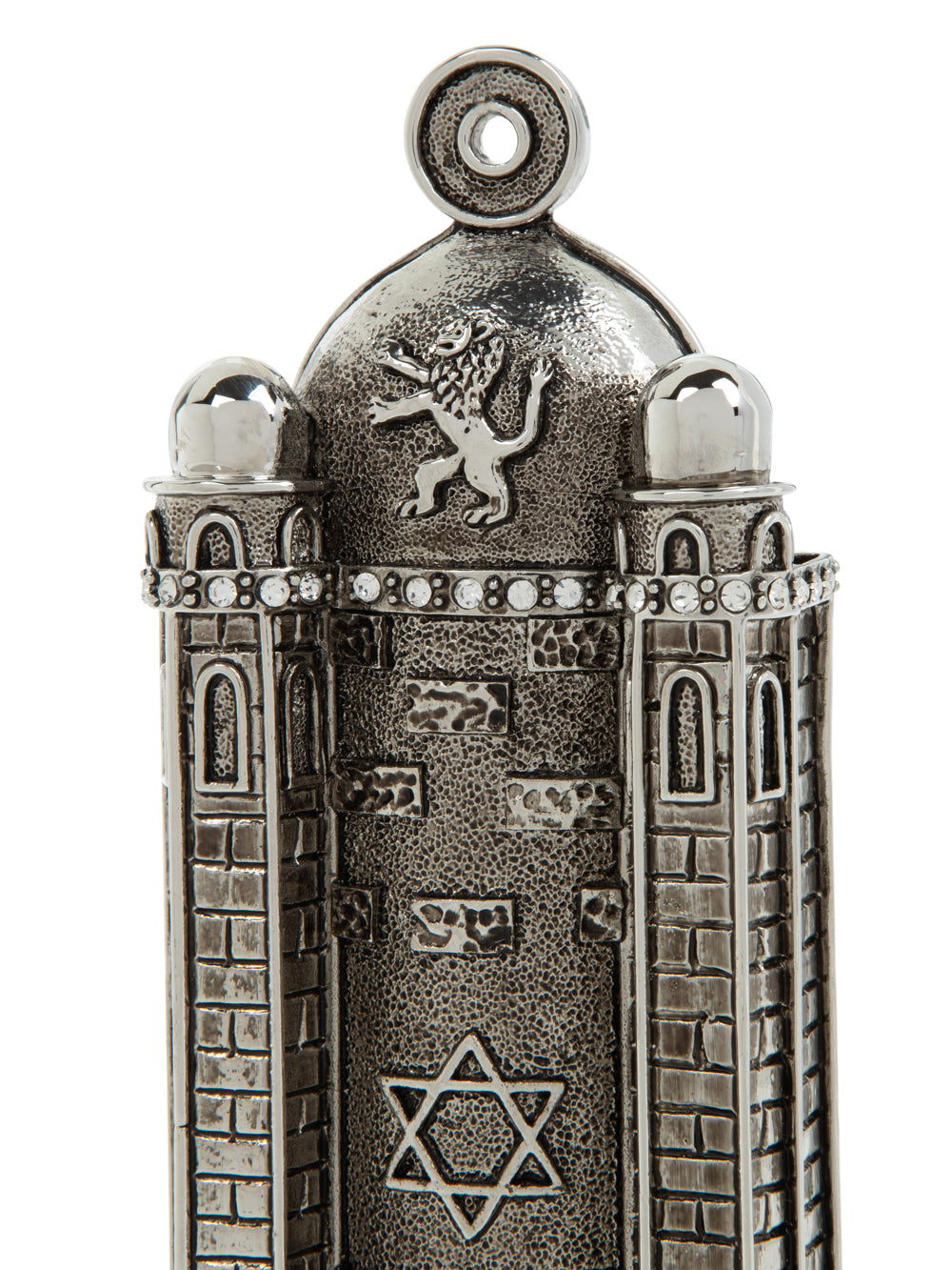 Keren Kopal Silver Western Wall style Mezuzah