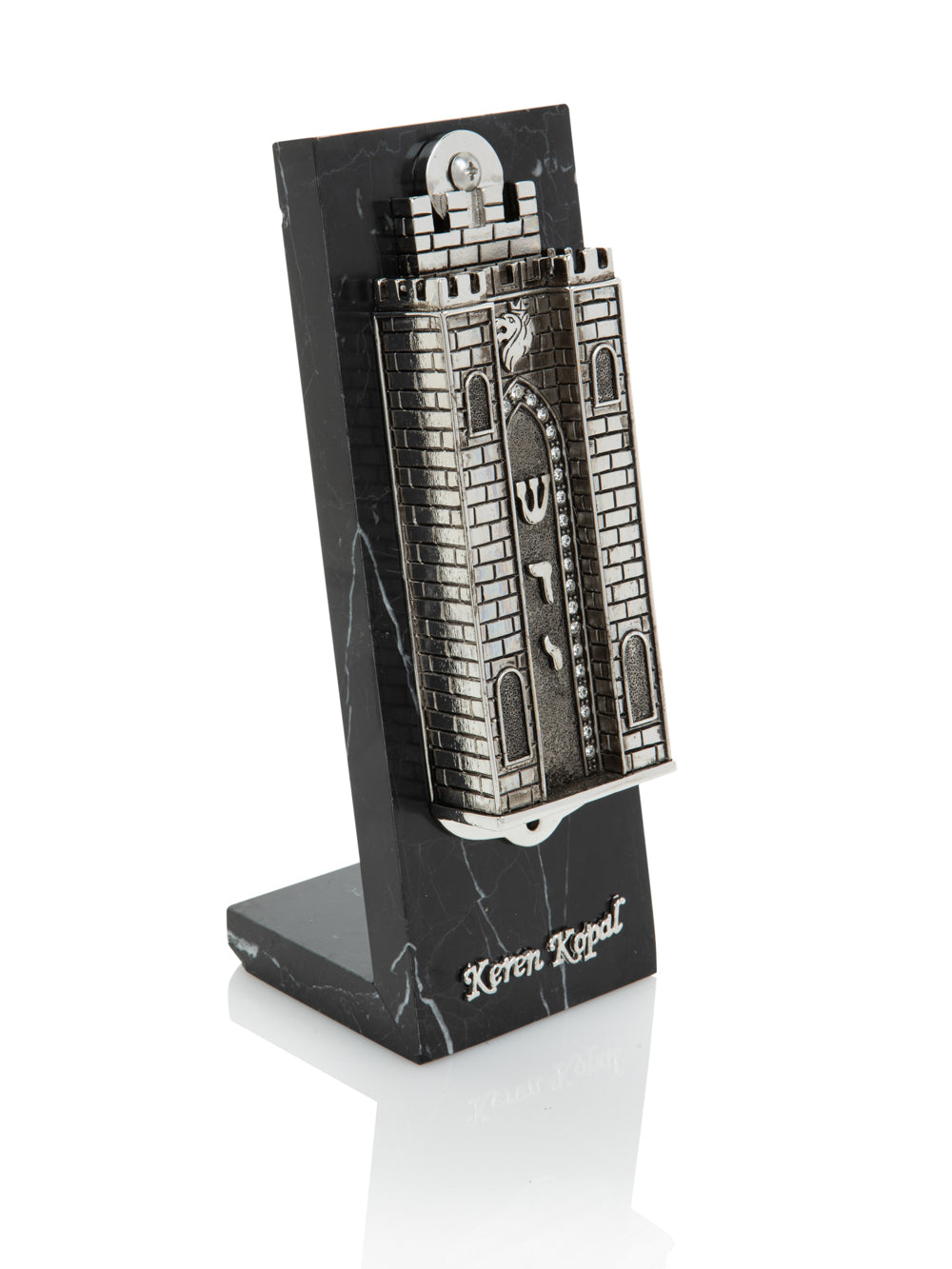 Keren Kopal Silver Holy Ark style Mezuzah