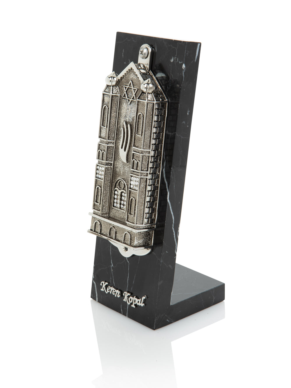Keren Kopal Silver Holy Ark style Mezuzah