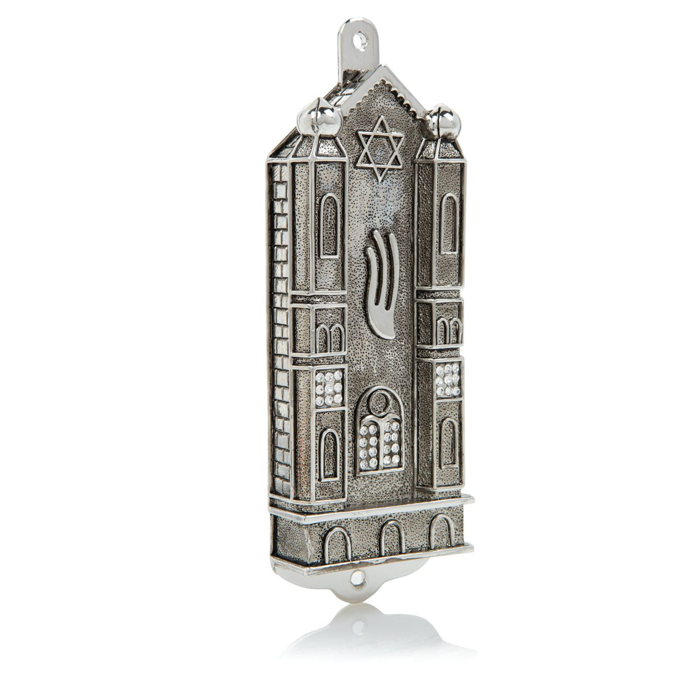 Keren Kopal Silver Holy Ark style Mezuzah