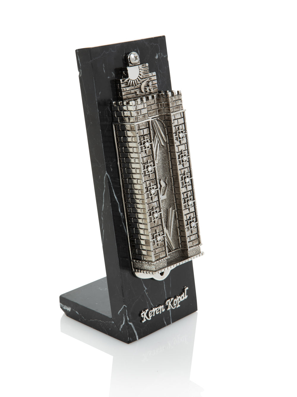 Keren Kopal Silver Western Wall style Decorated Mezuzah