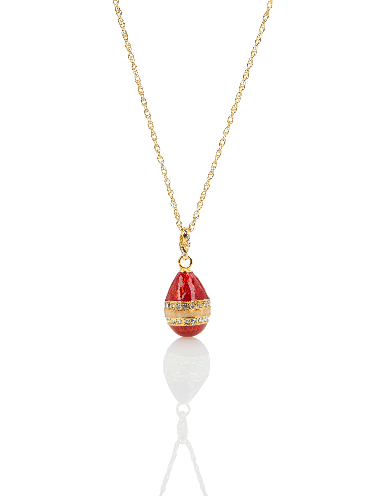 Keren Kopal Red & Gold Egg Pendant Necklace