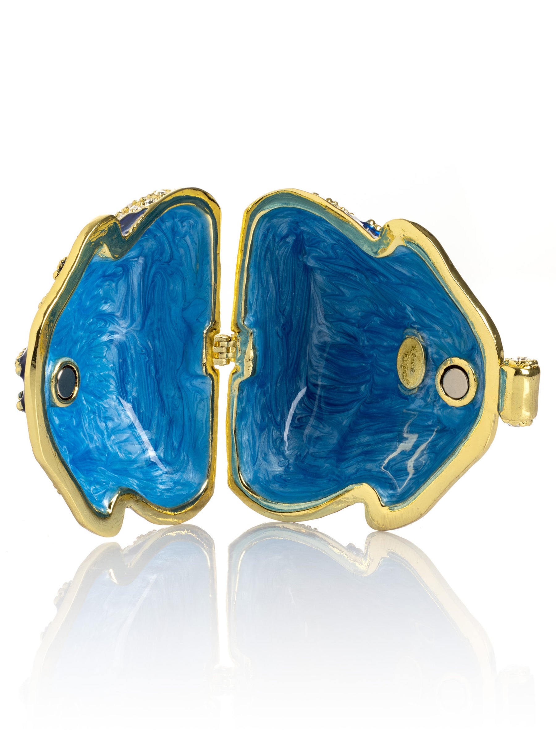 Keren Kopal Golden Blue Purse Trinket Box