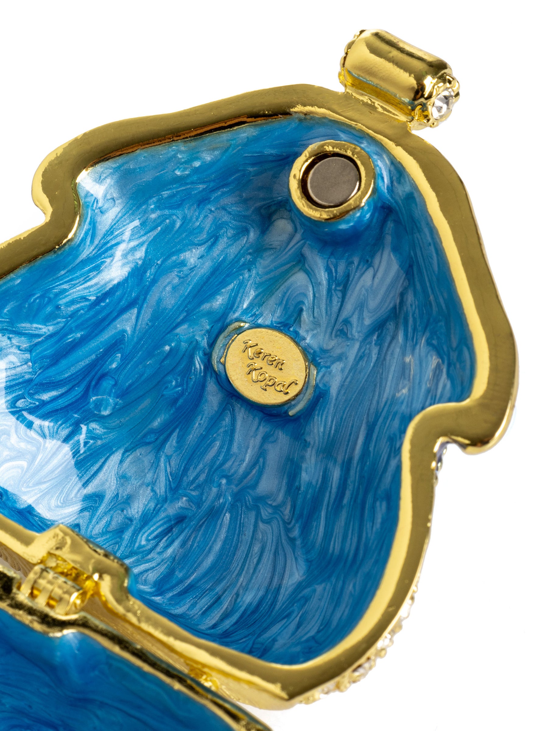 Keren Kopal Golden Blue Purse Trinket Box