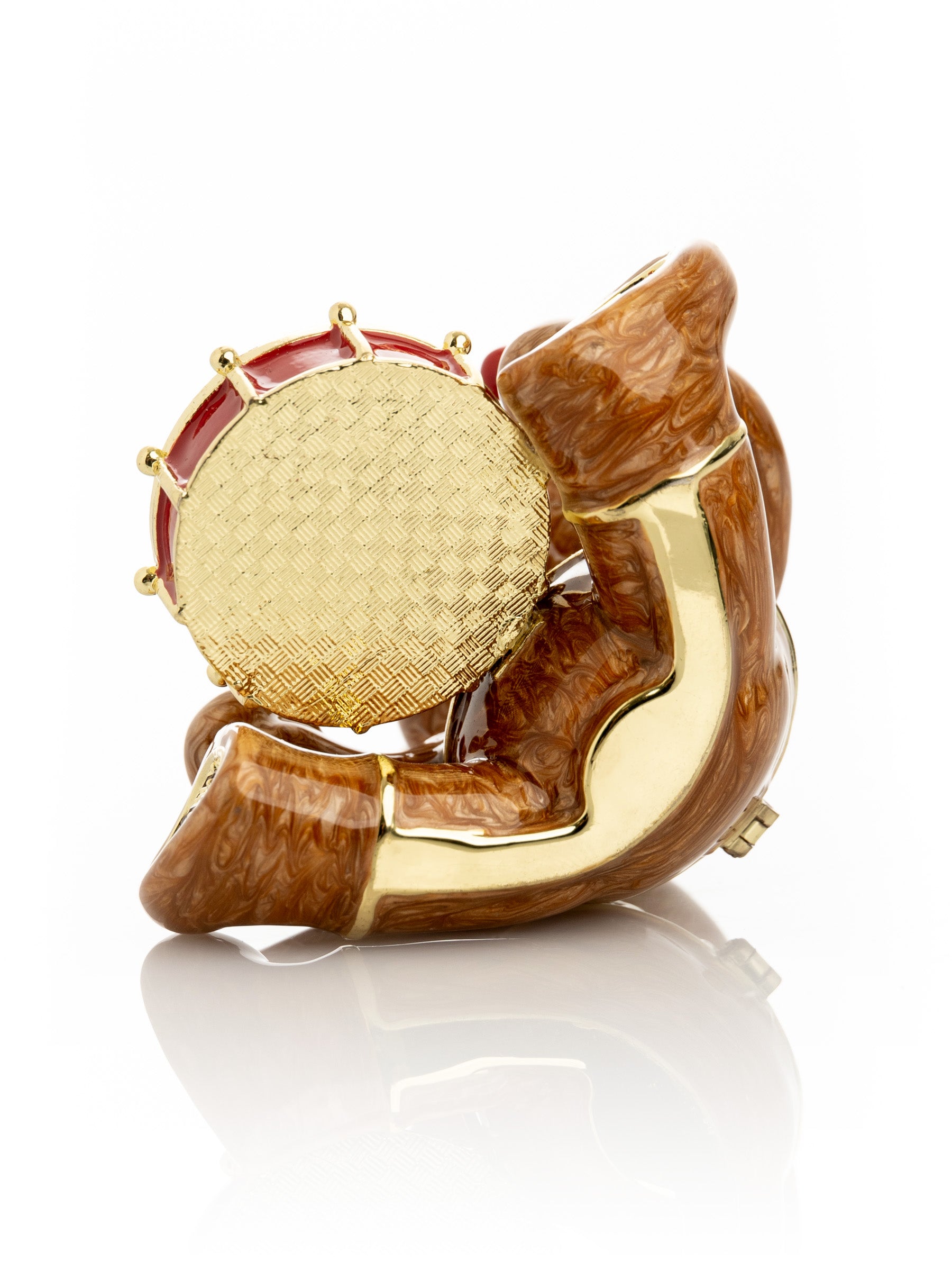 Keren Kopal Brown Bear with Clock in a Drum