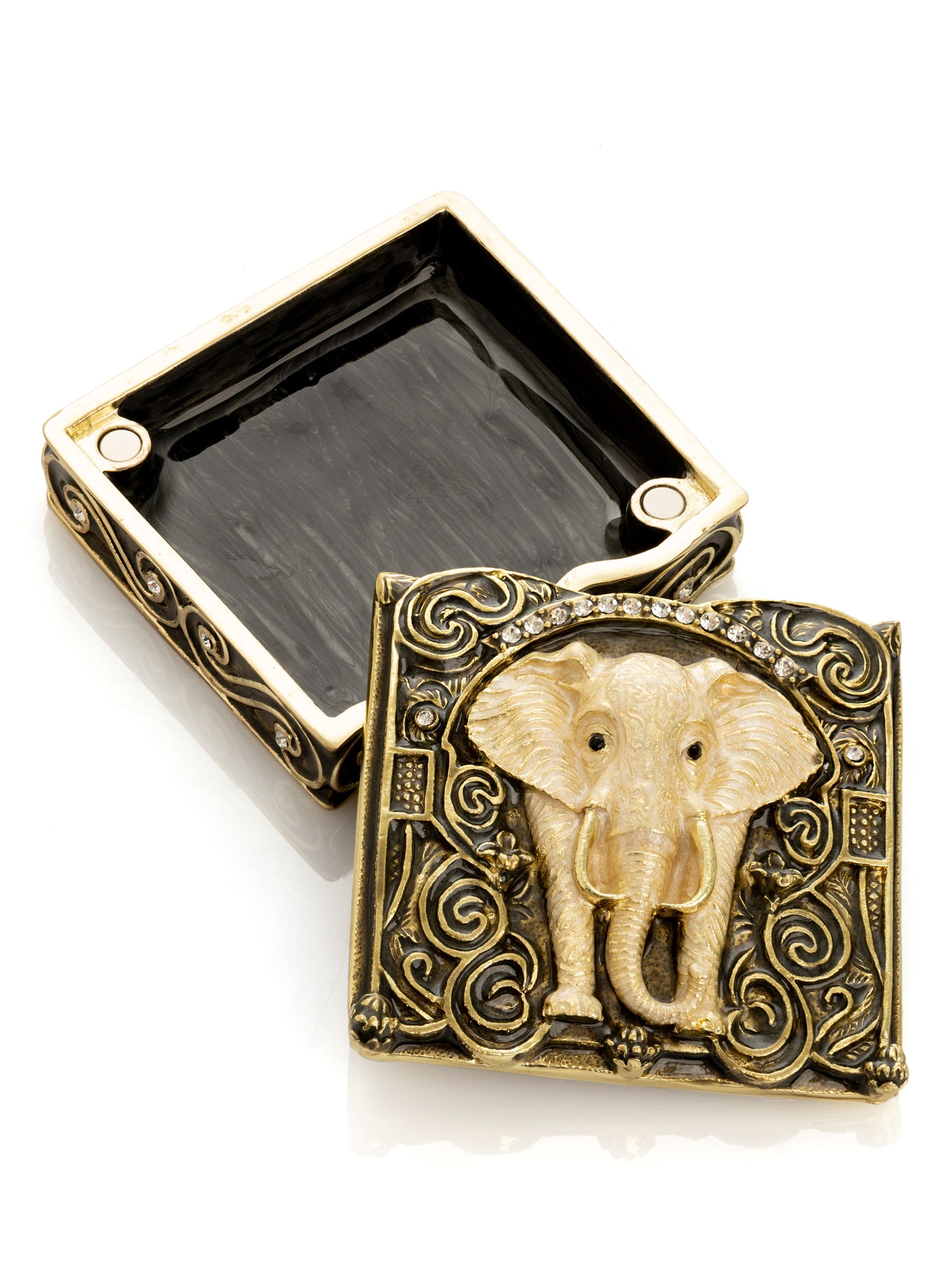 Keren Kopal Brown and Gold trinket Box Elephant