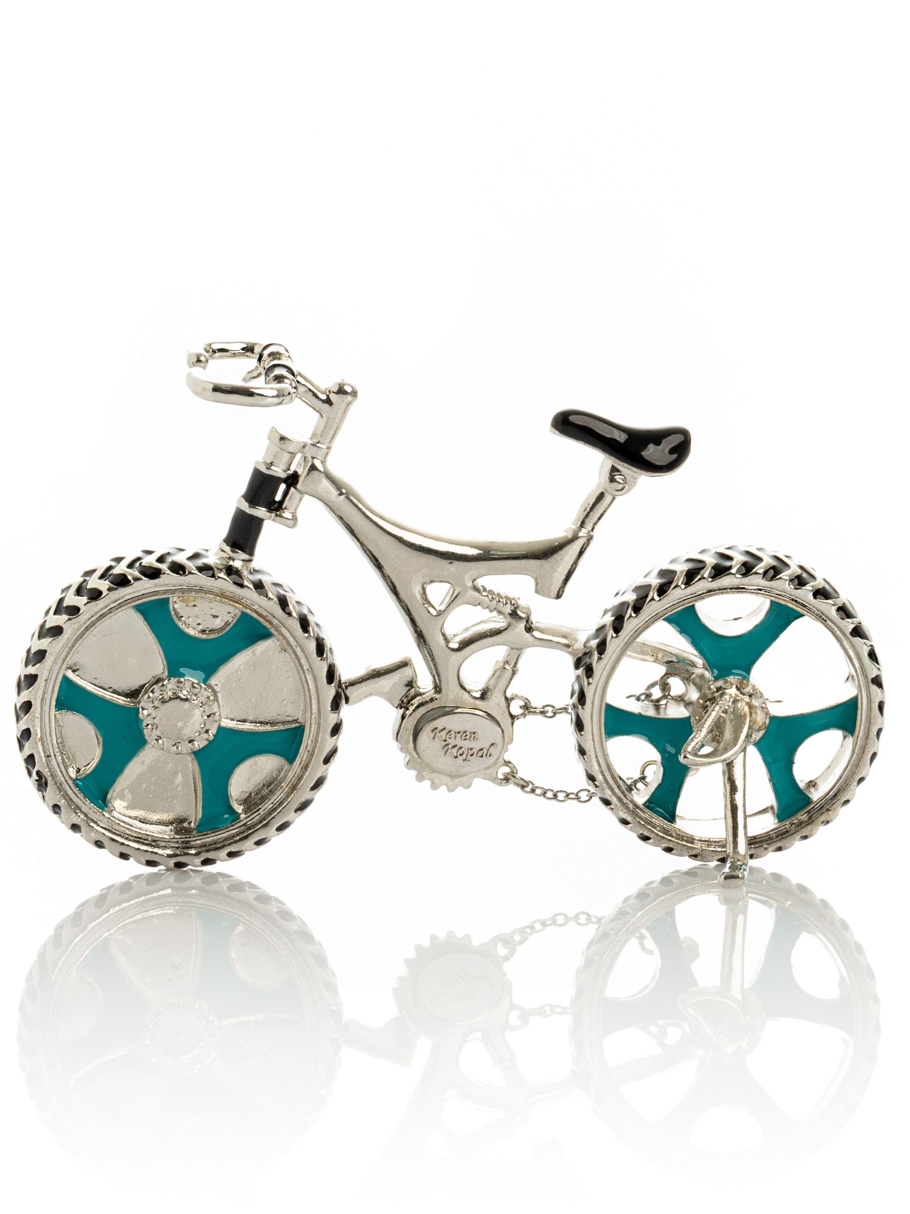 Keren Kopal Bicycle clock with Green crystals