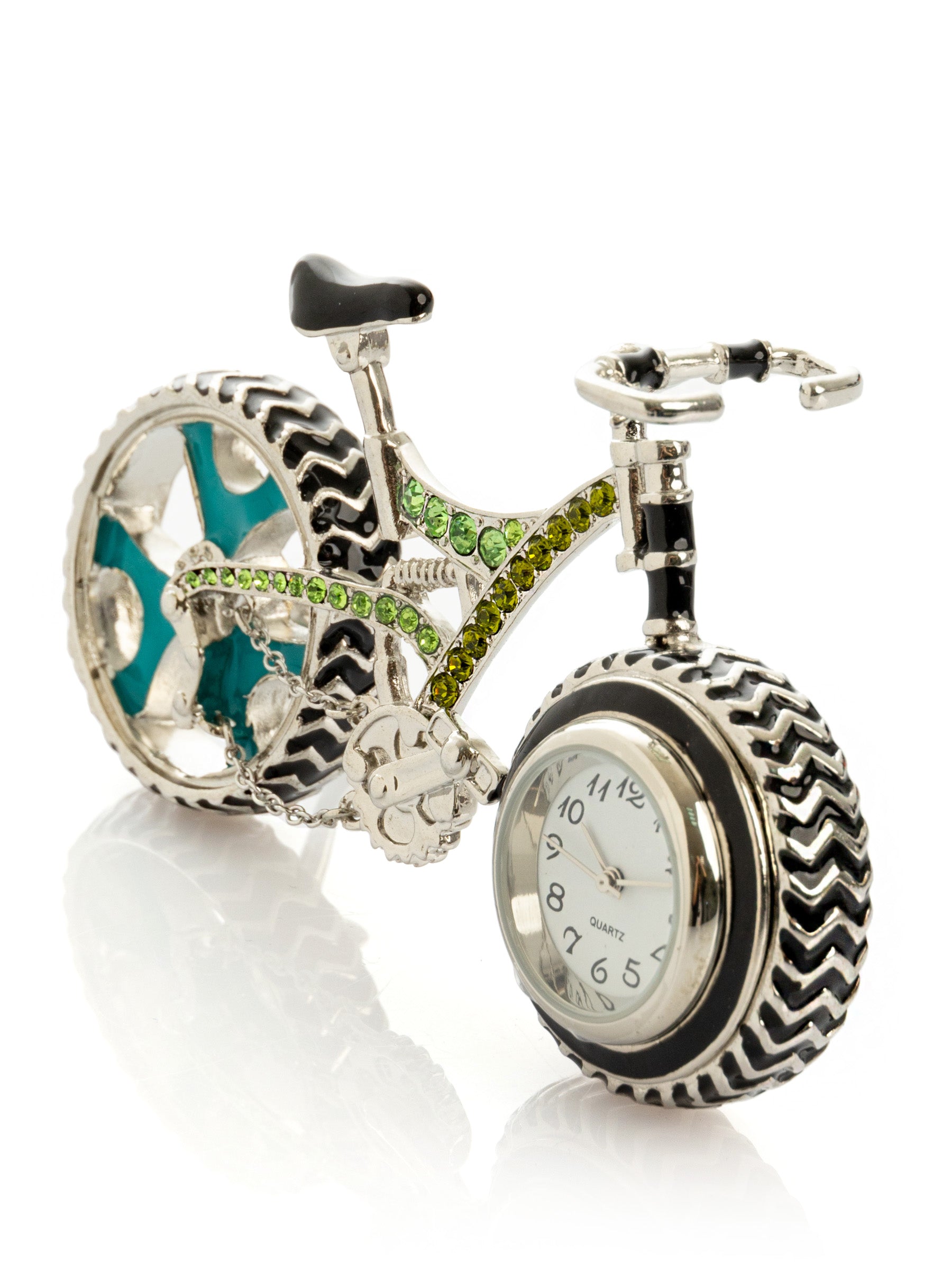 Keren Kopal Bicycle clock with Green crystals