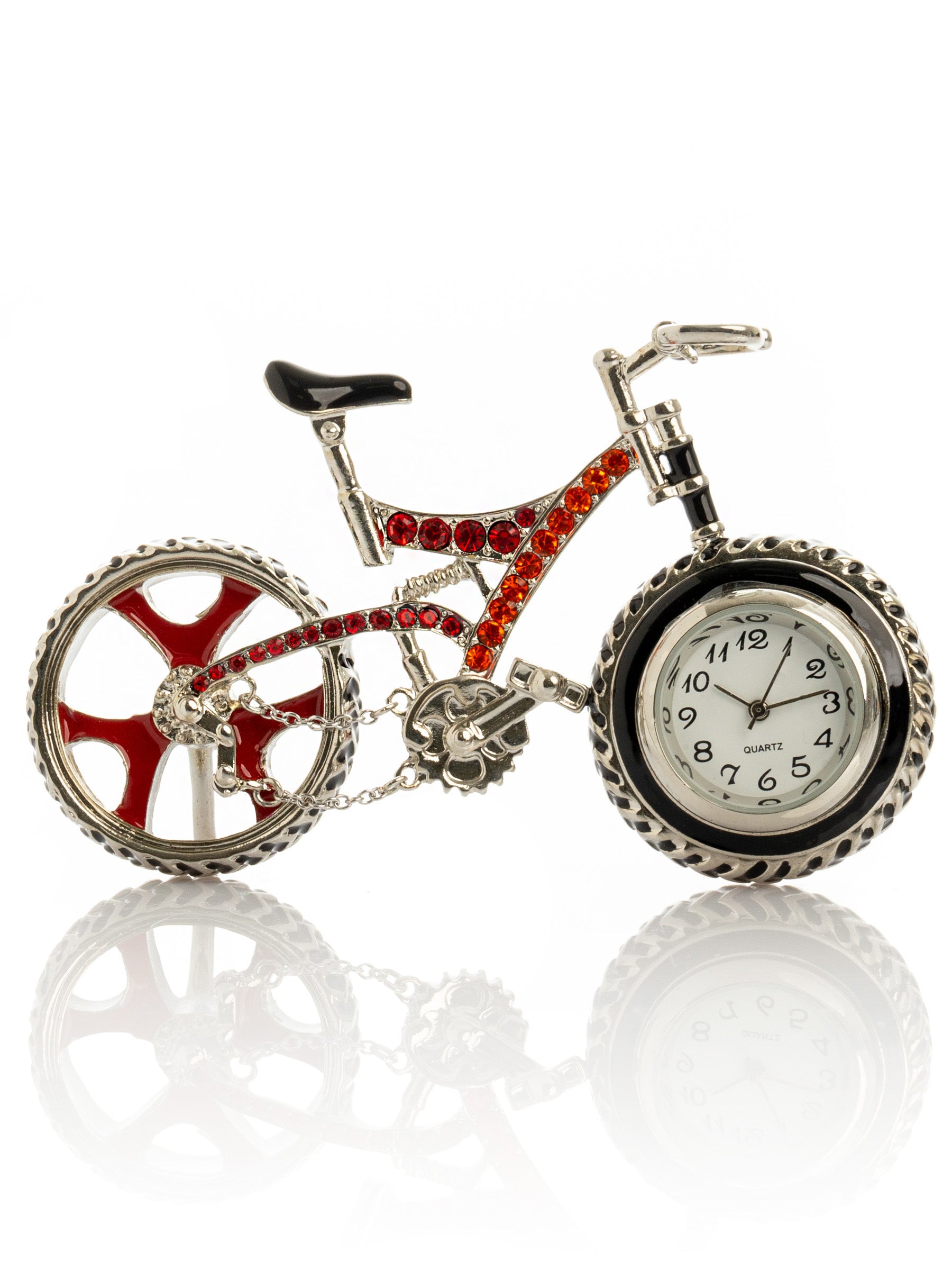 Keren Kopal Bicycle clock with Red crystals