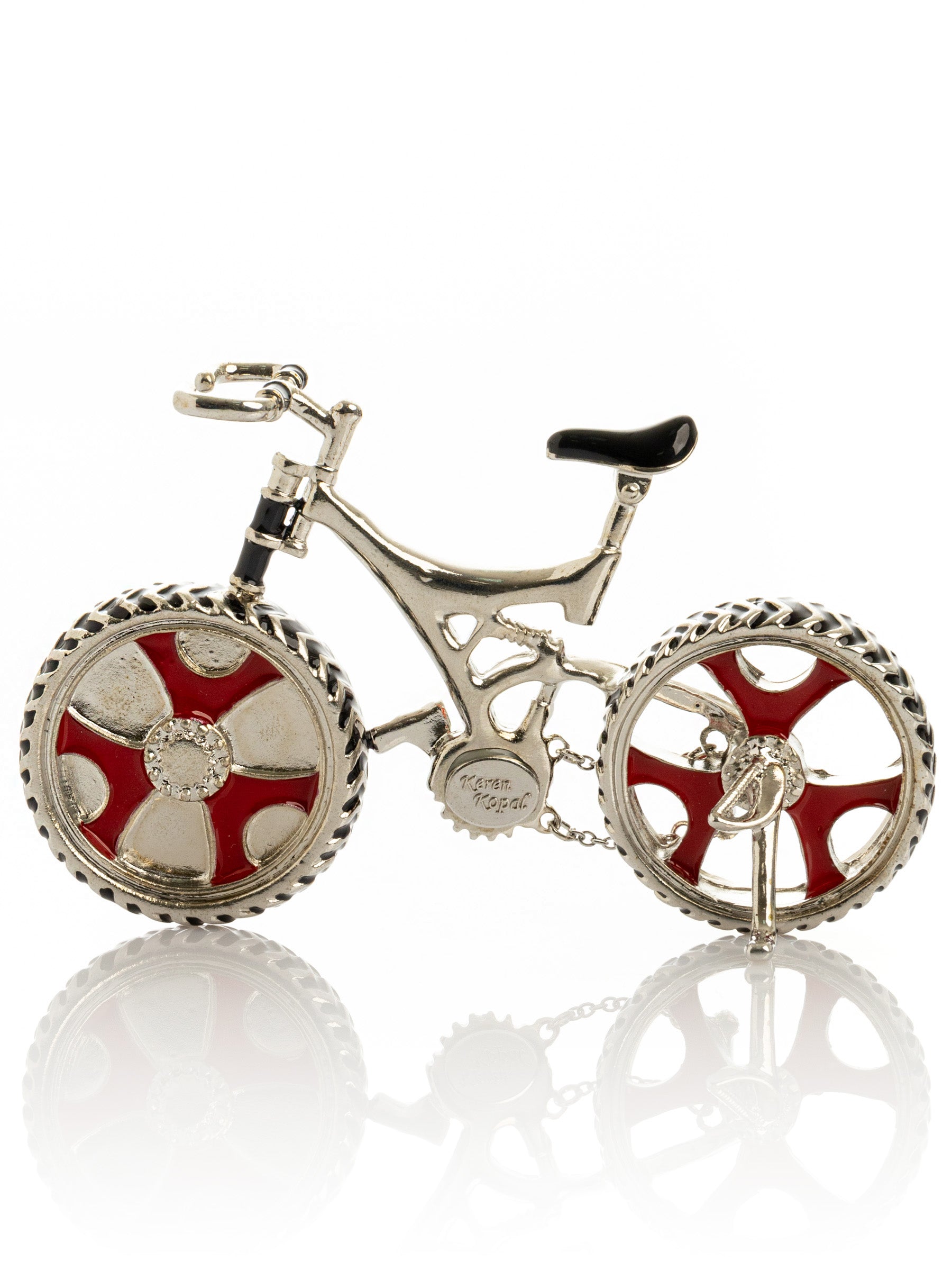 Keren Kopal Bicycle clock with Red crystals