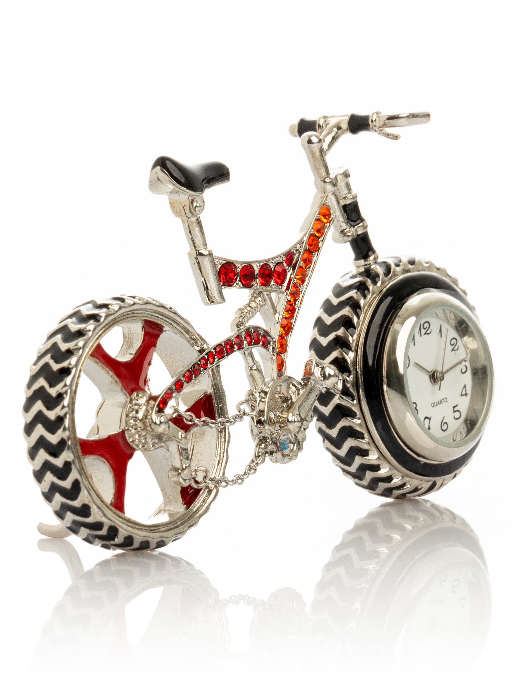 Keren Kopal Bicycle clock with Red crystals