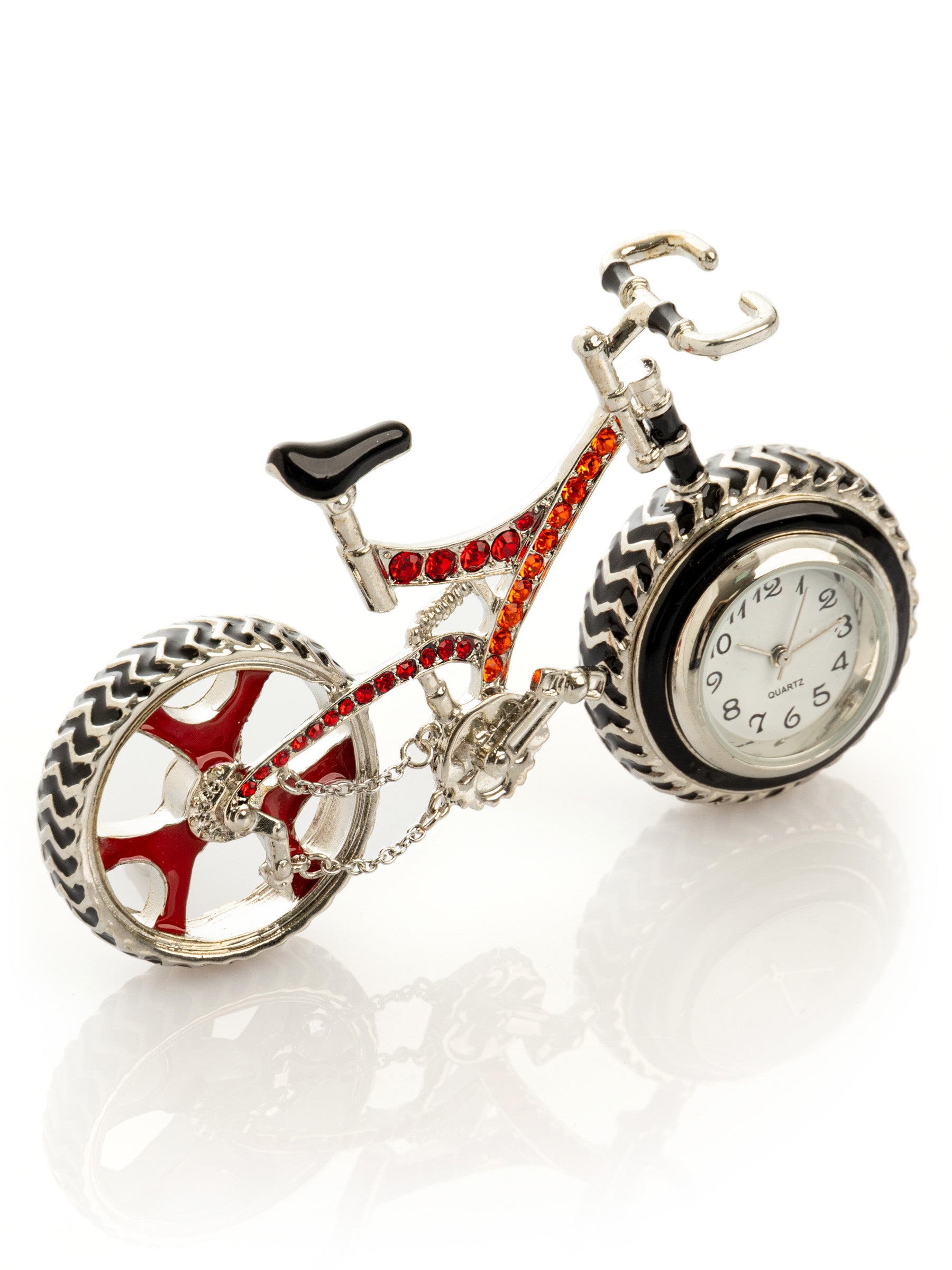 Keren Kopal Bicycle clock with Red crystals