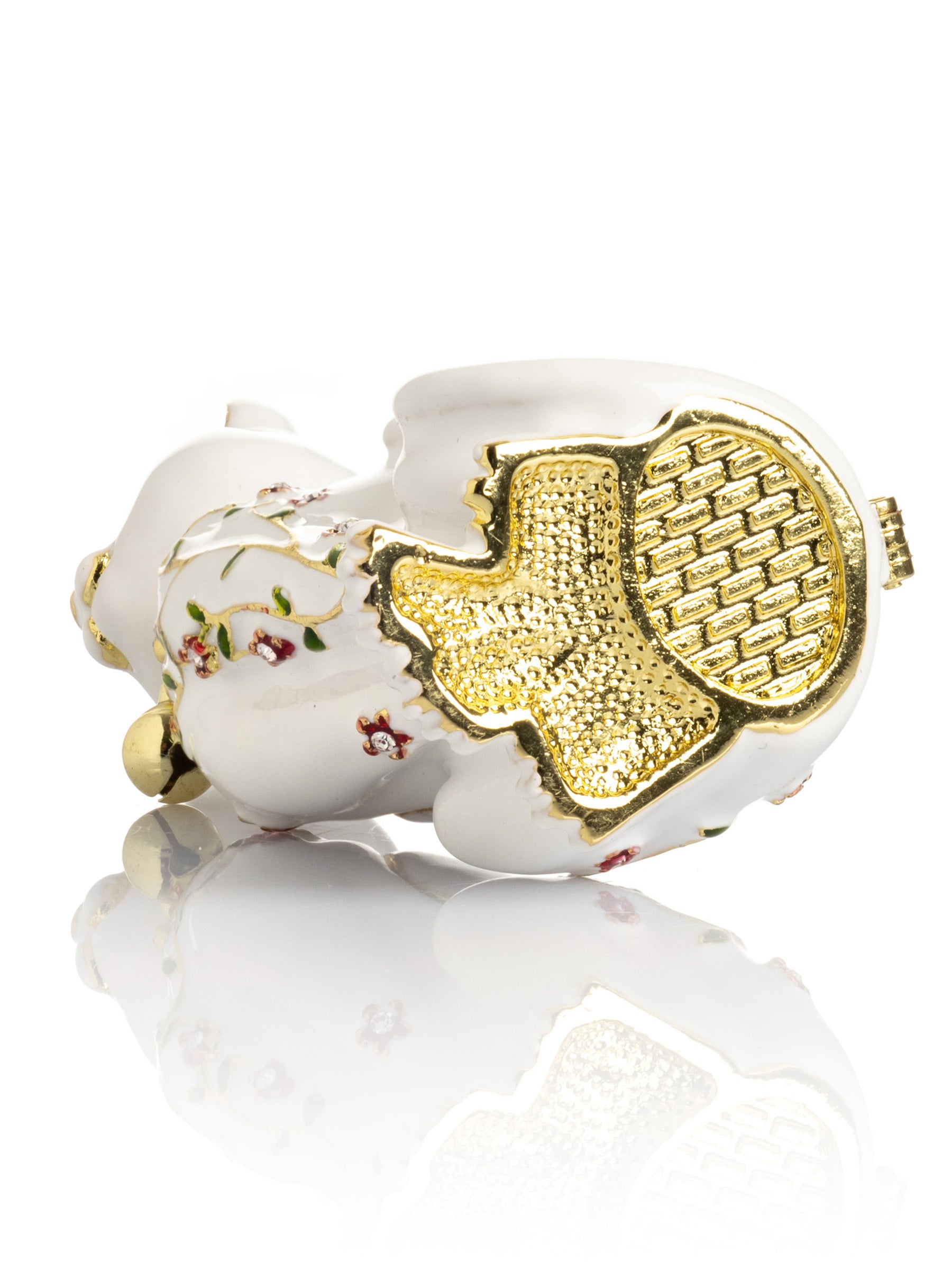 Keren Kopal White Cat with Flowers