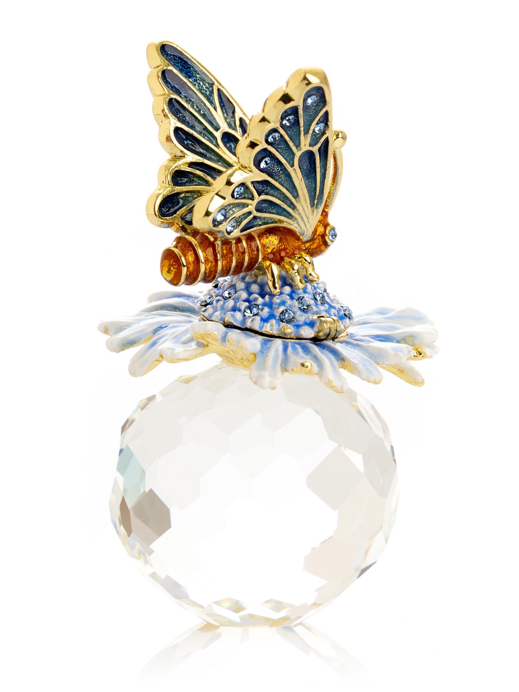 Keren Kopal Butterfly sitting on Flower and Crystal