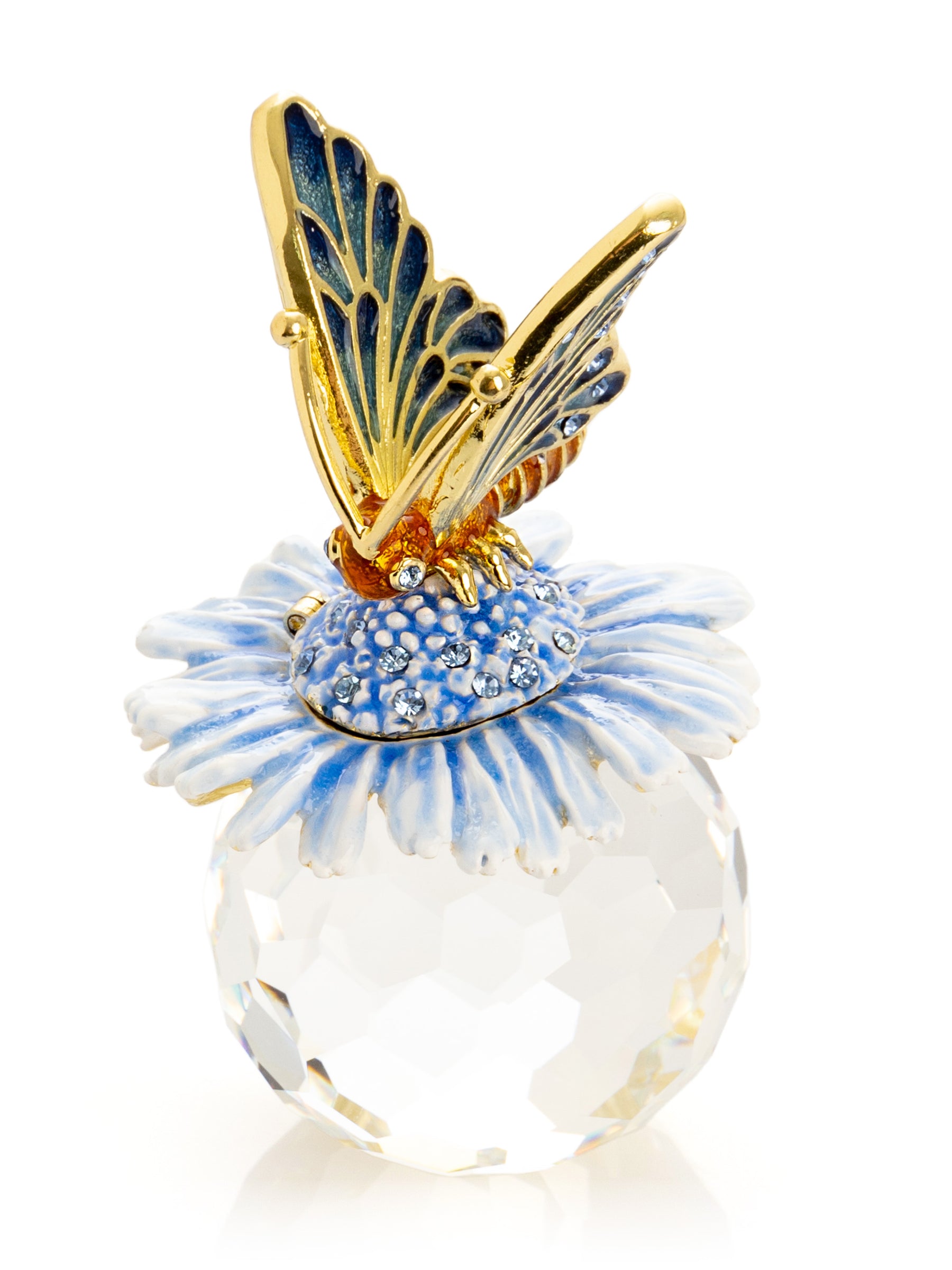 Keren Kopal Butterfly sitting on Flower and Crystal