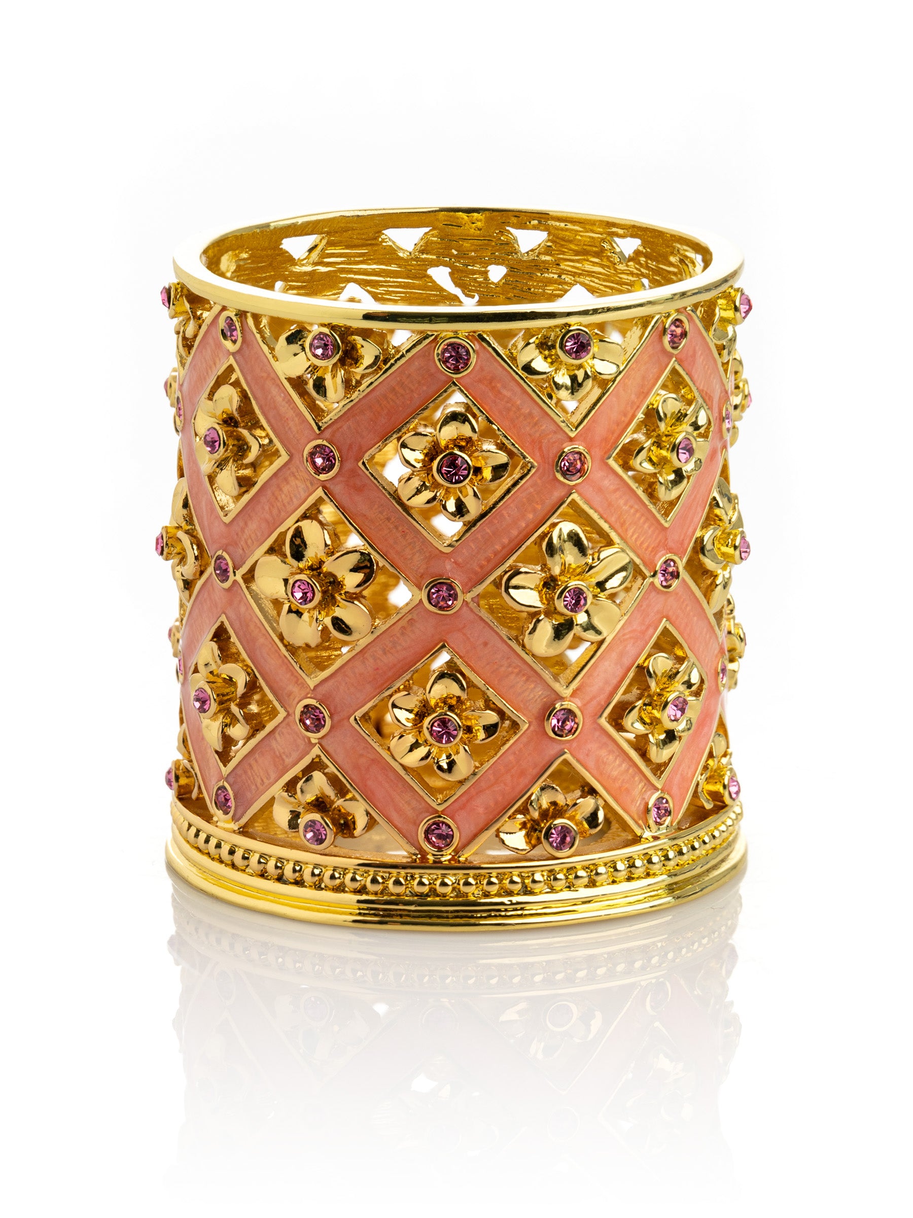 Keren Kopal Pink Decorated Candle Holder
