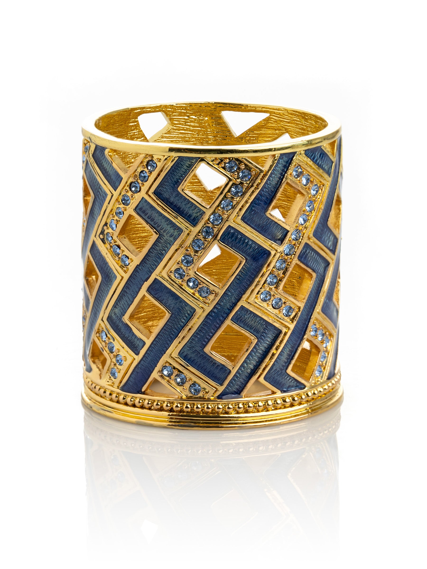 Keren Kopal Blue Decorated Candle Holder