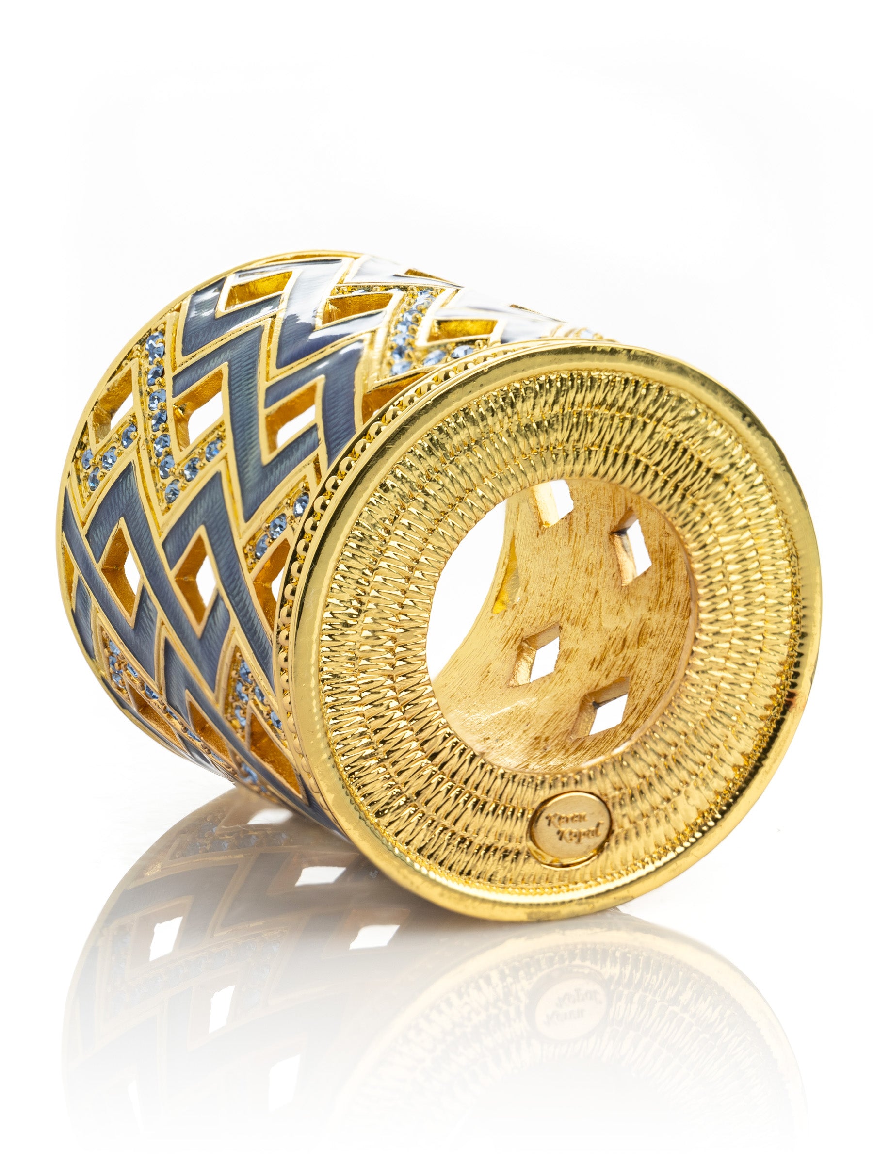 Keren Kopal Blue Decorated Candle Holder