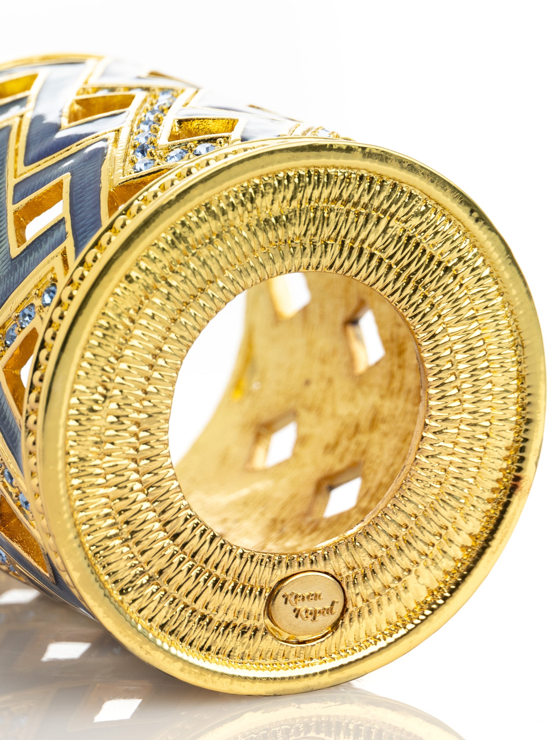 Keren Kopal Blue Decorated Candle Holder