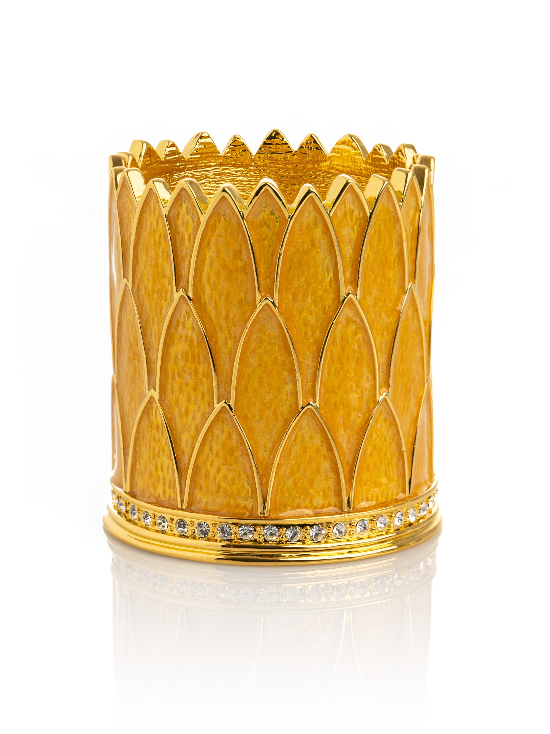 Keren Kopal Yellow Decorated Candle Holder