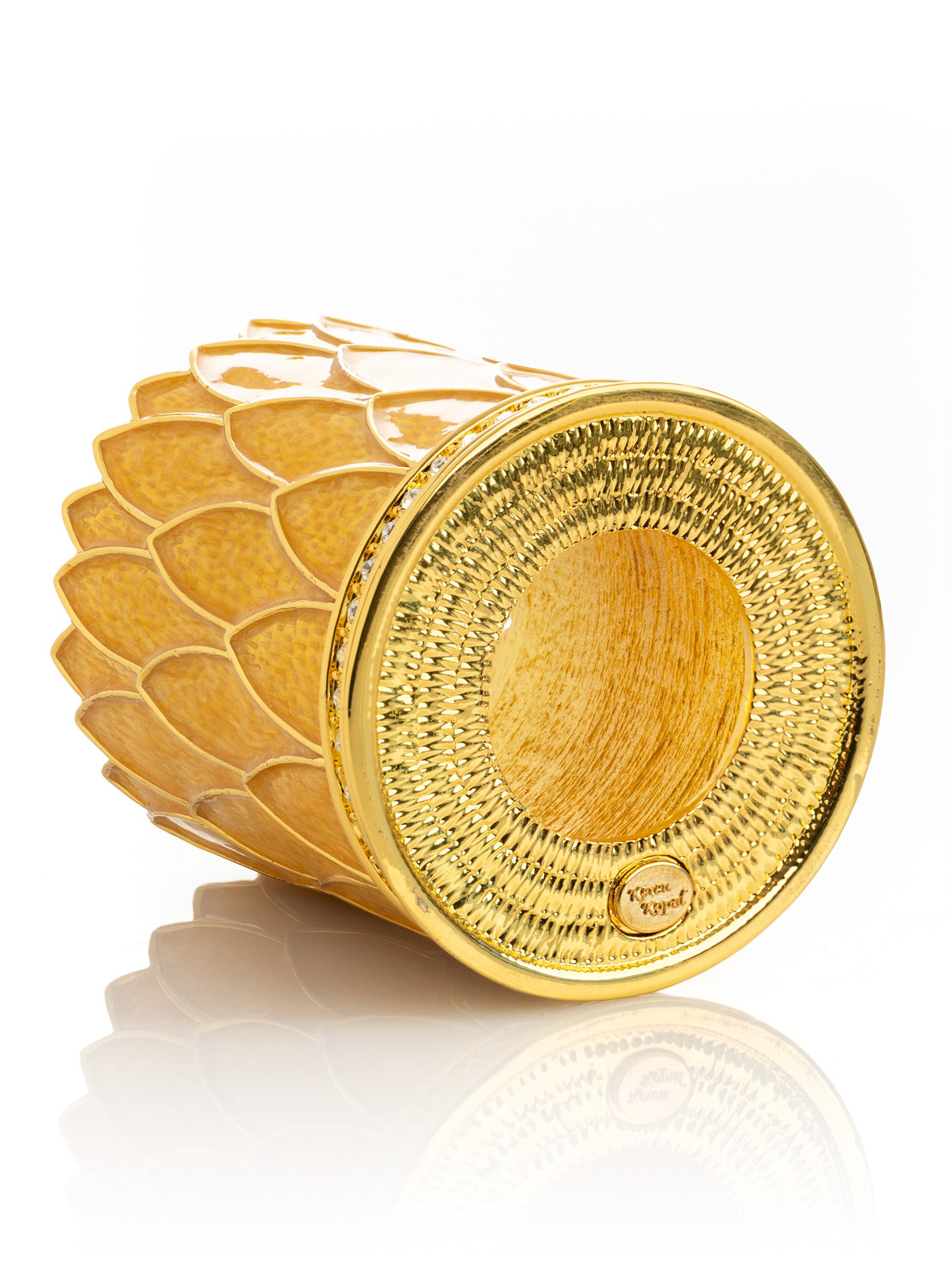 Keren Kopal Yellow Decorated Candle Holder