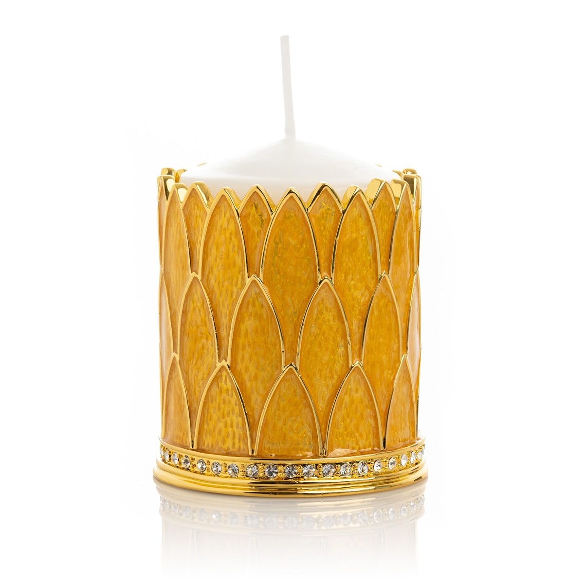 Keren Kopal Yellow Decorated Candle Holder