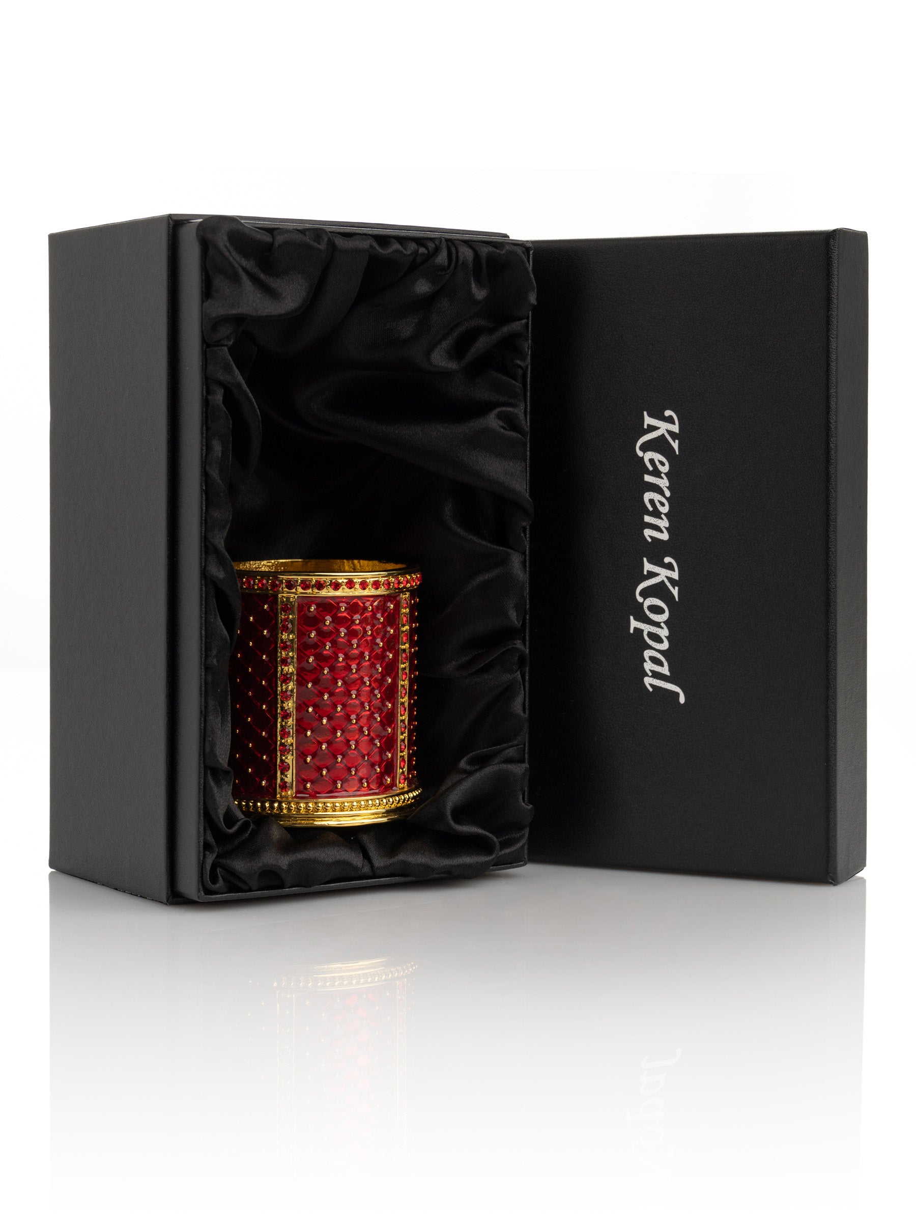 Keren Kopal Red Decorated Candle Holder