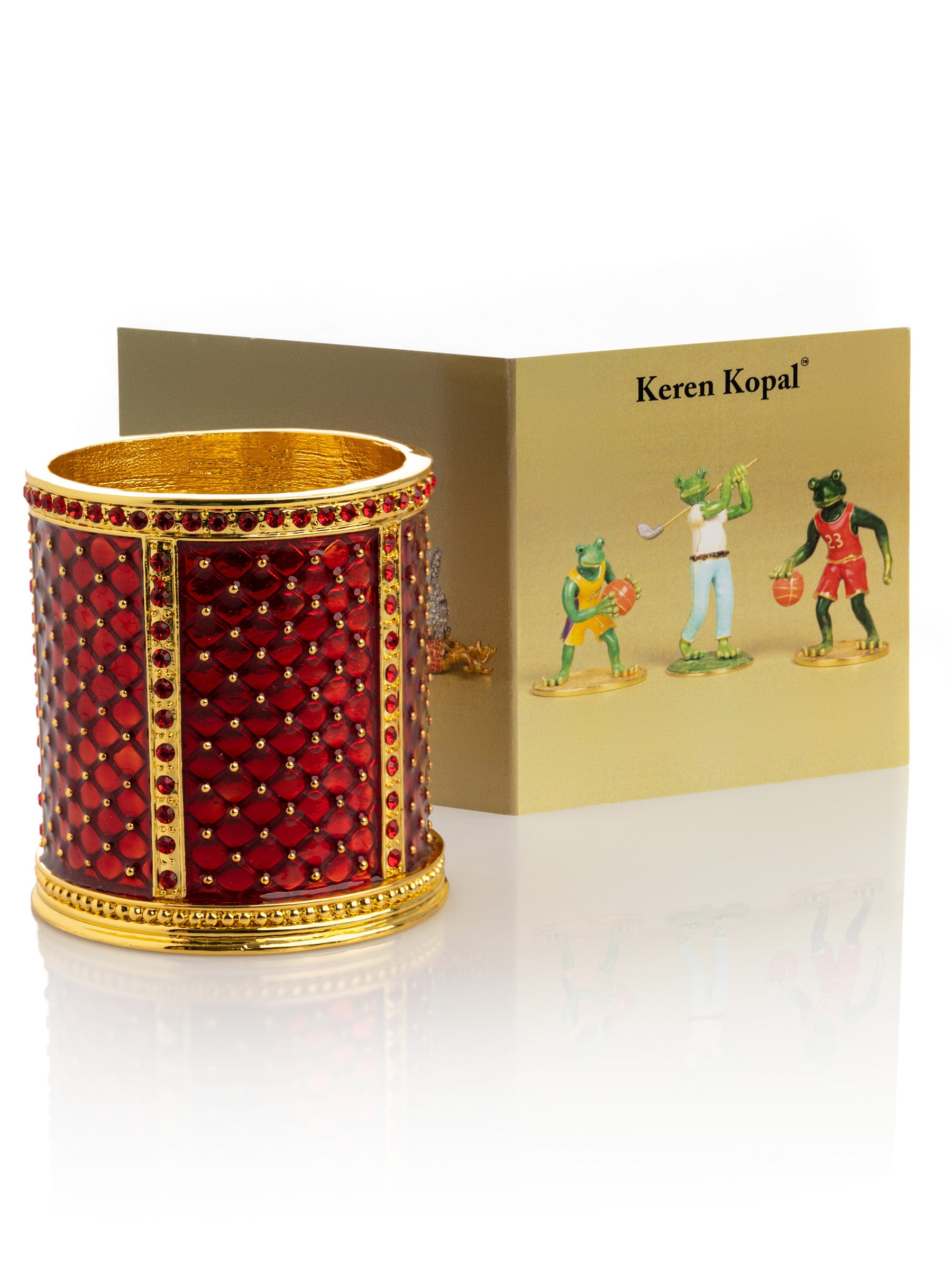 Keren Kopal Red Decorated Candle Holder