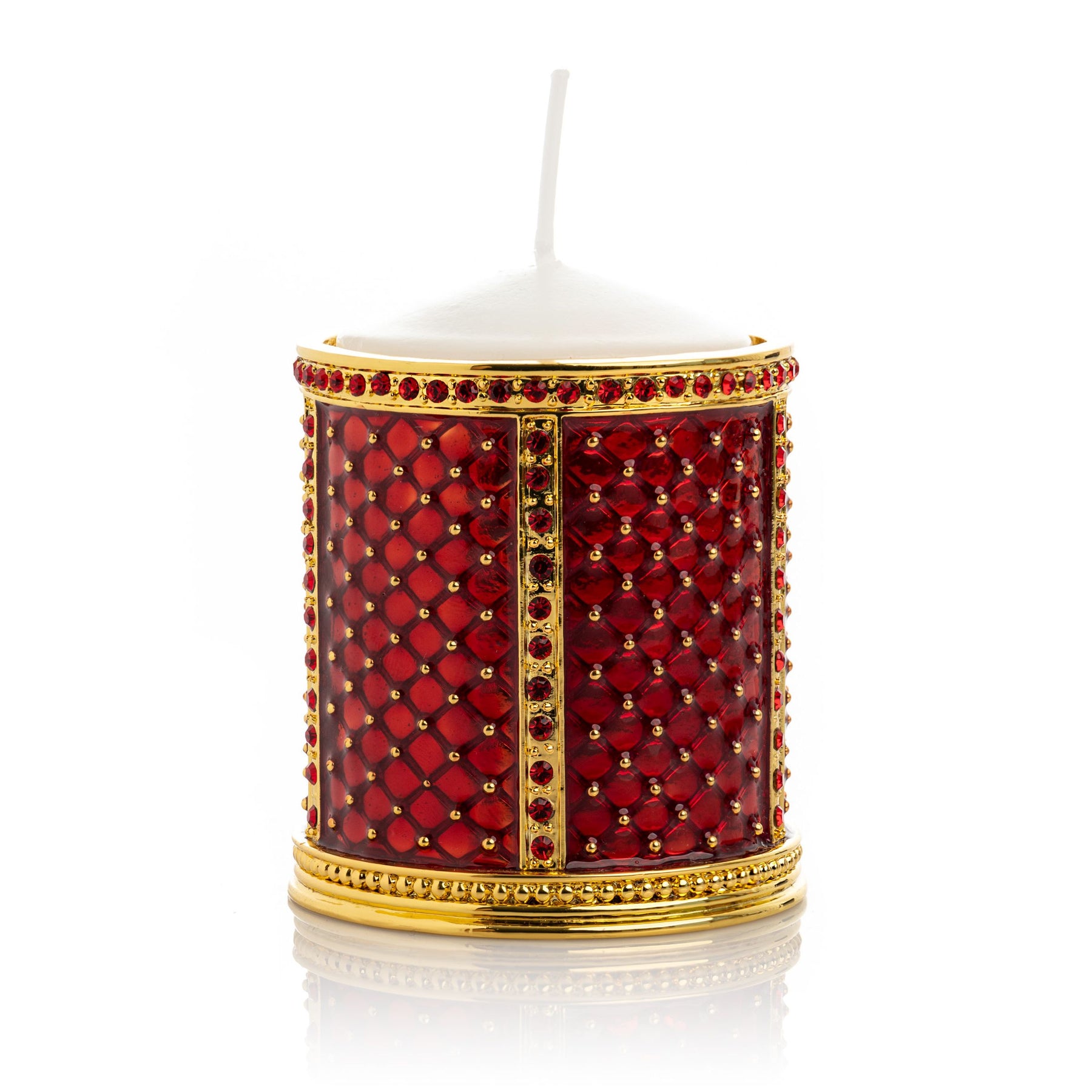 Keren Kopal Red Decorated Candle Holder