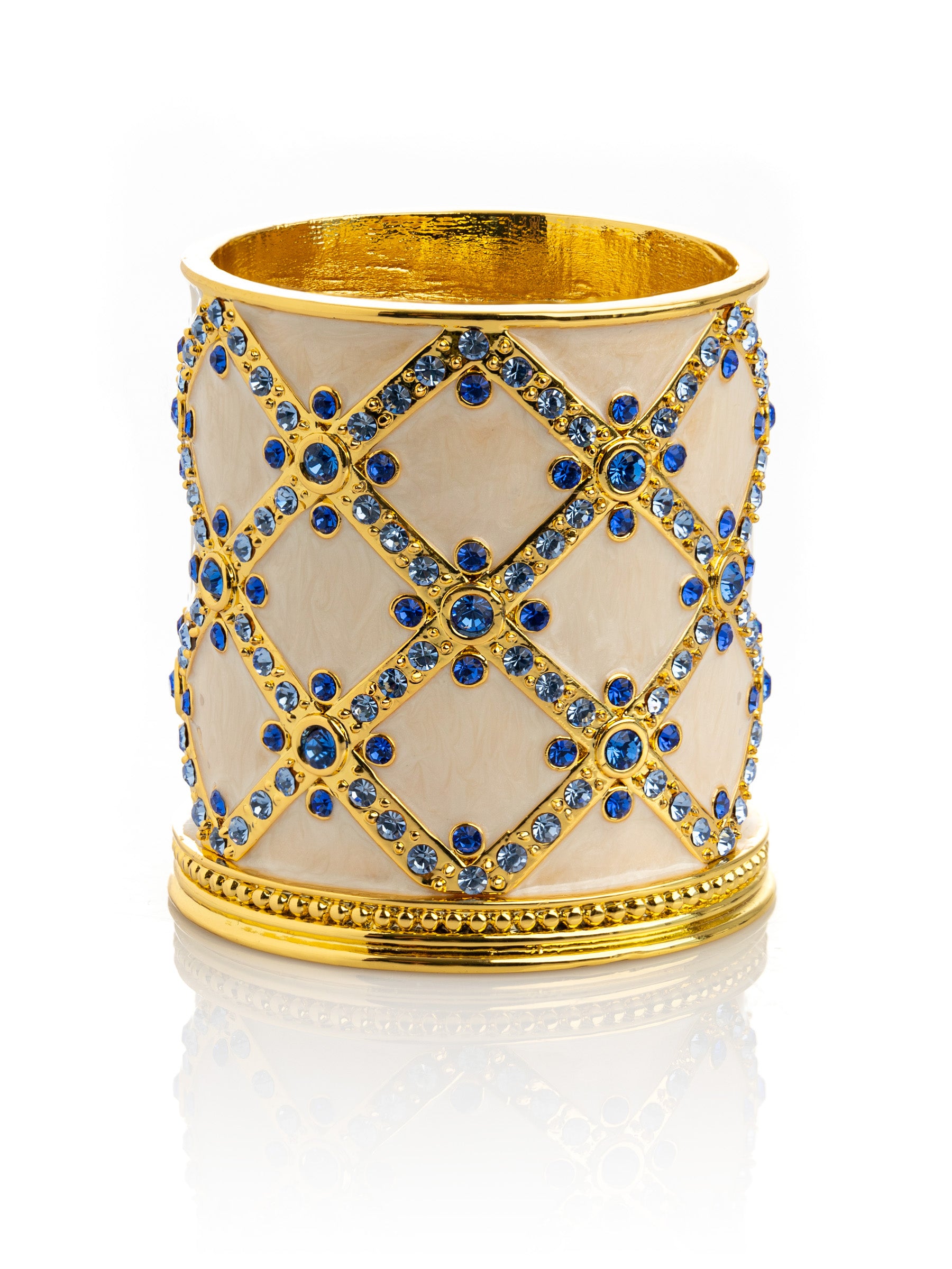 Keren Kopal Golden Cream Decorated Candle Holder