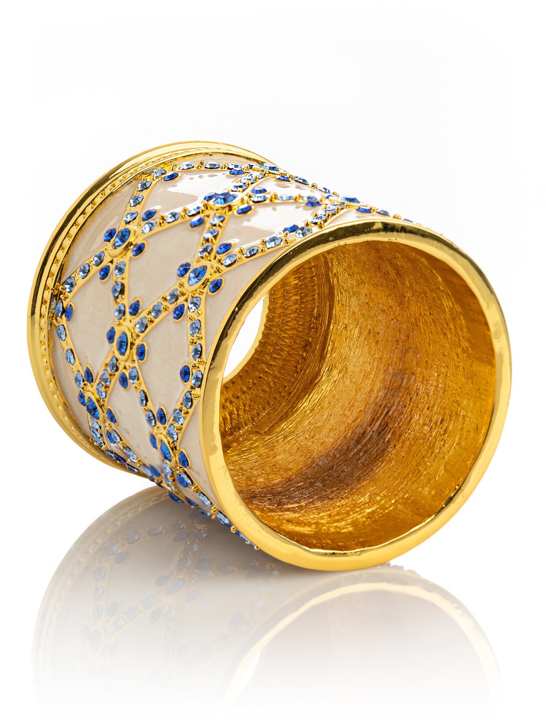 Keren Kopal Golden Cream Decorated Candle Holder