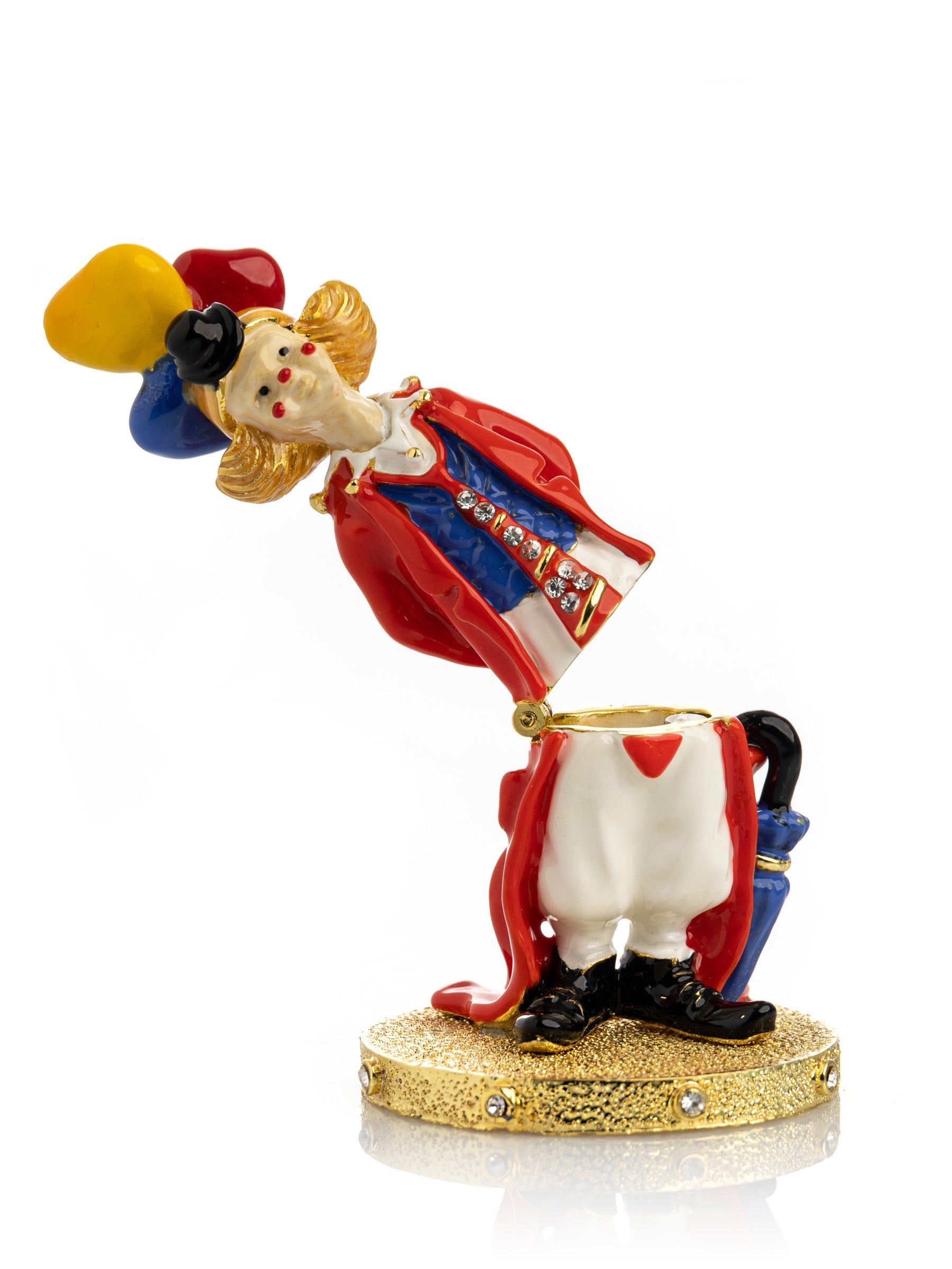 Keren Kopal Funny Circus Clown with Umbrella trinket box