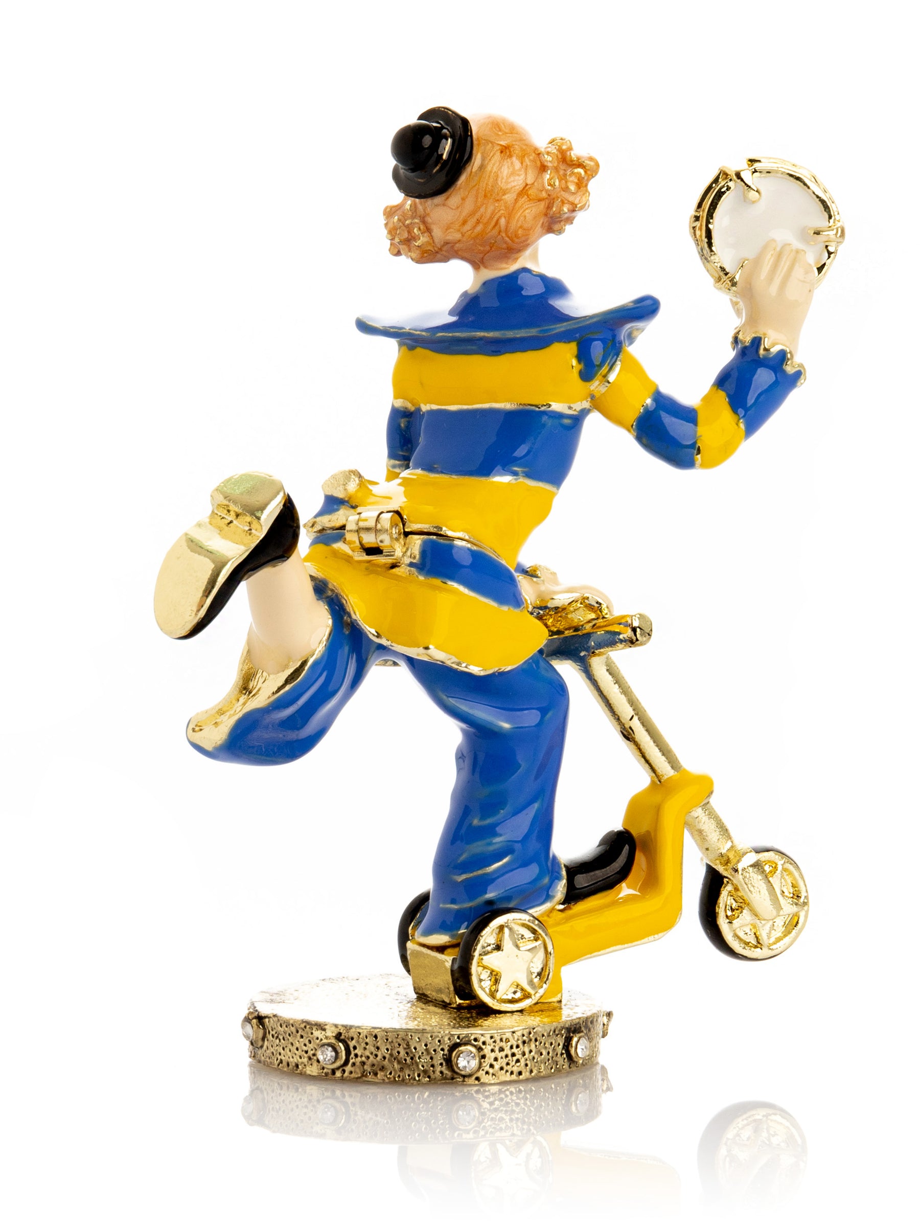 Keren Kopal Playful Circus Clown Riding a Scooter Trinket Box