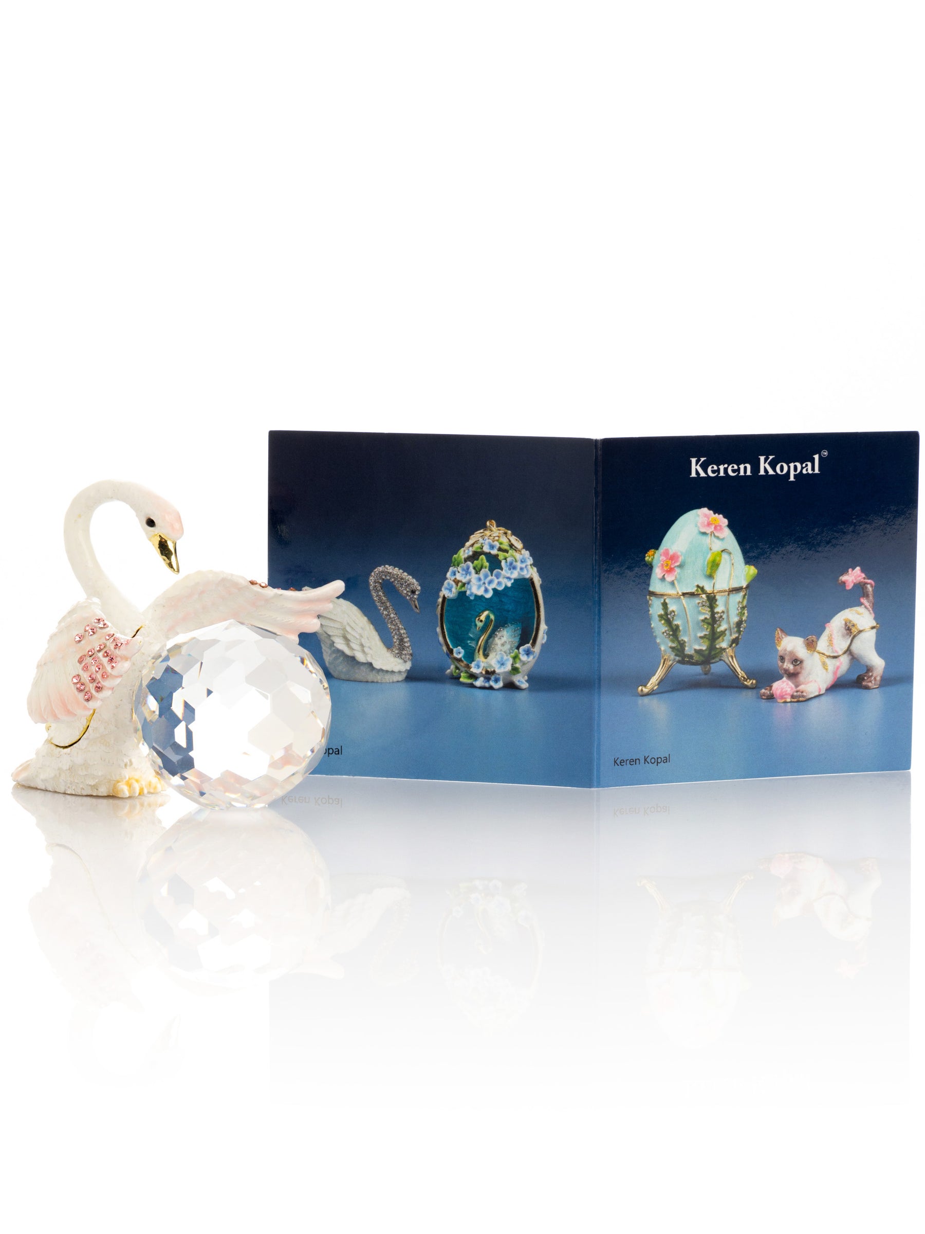 Keren Kopal White Swan Holding Crystal