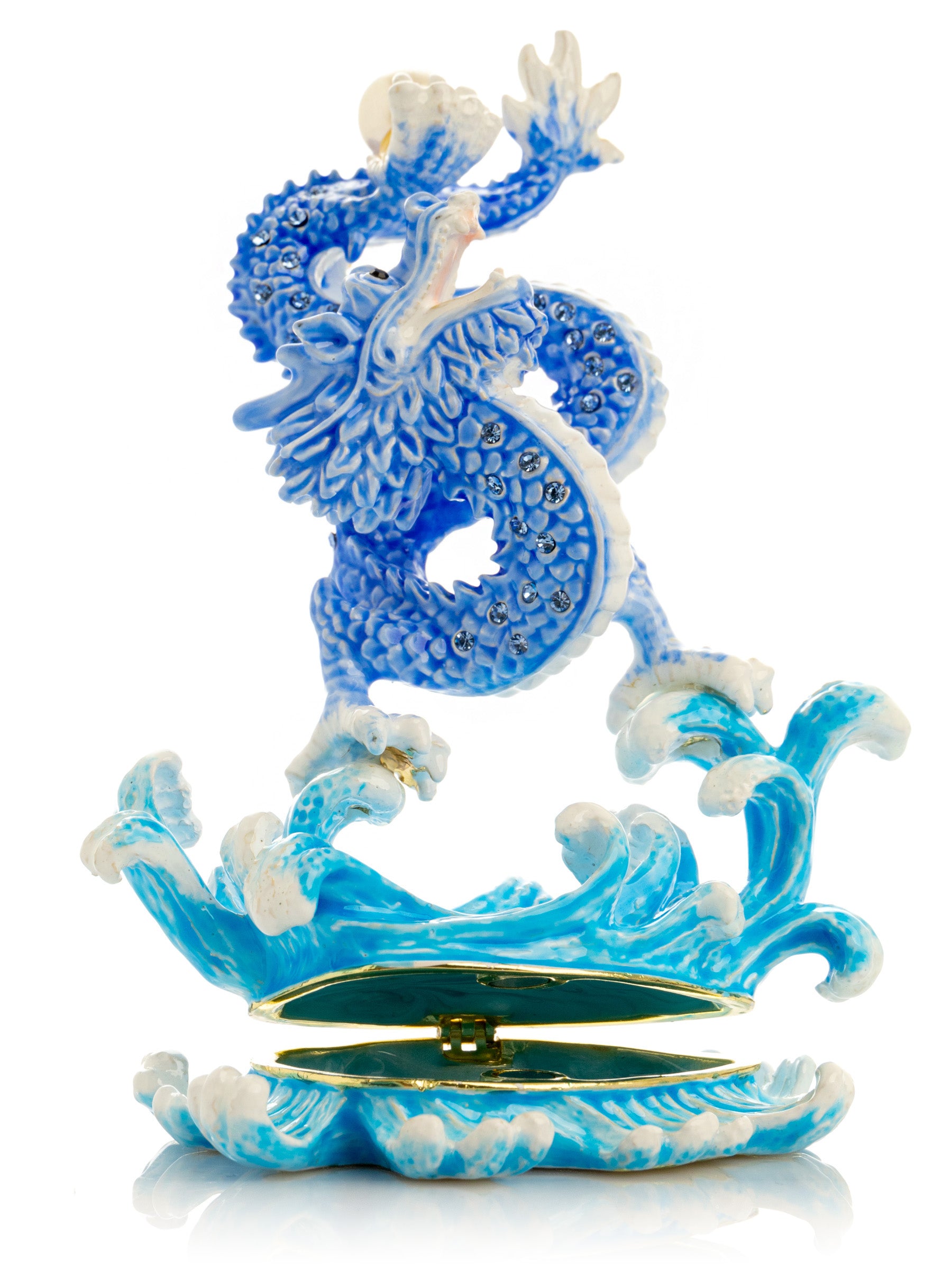 Keren Kopal Blue Chinese Dragon on Ocean sea waves water