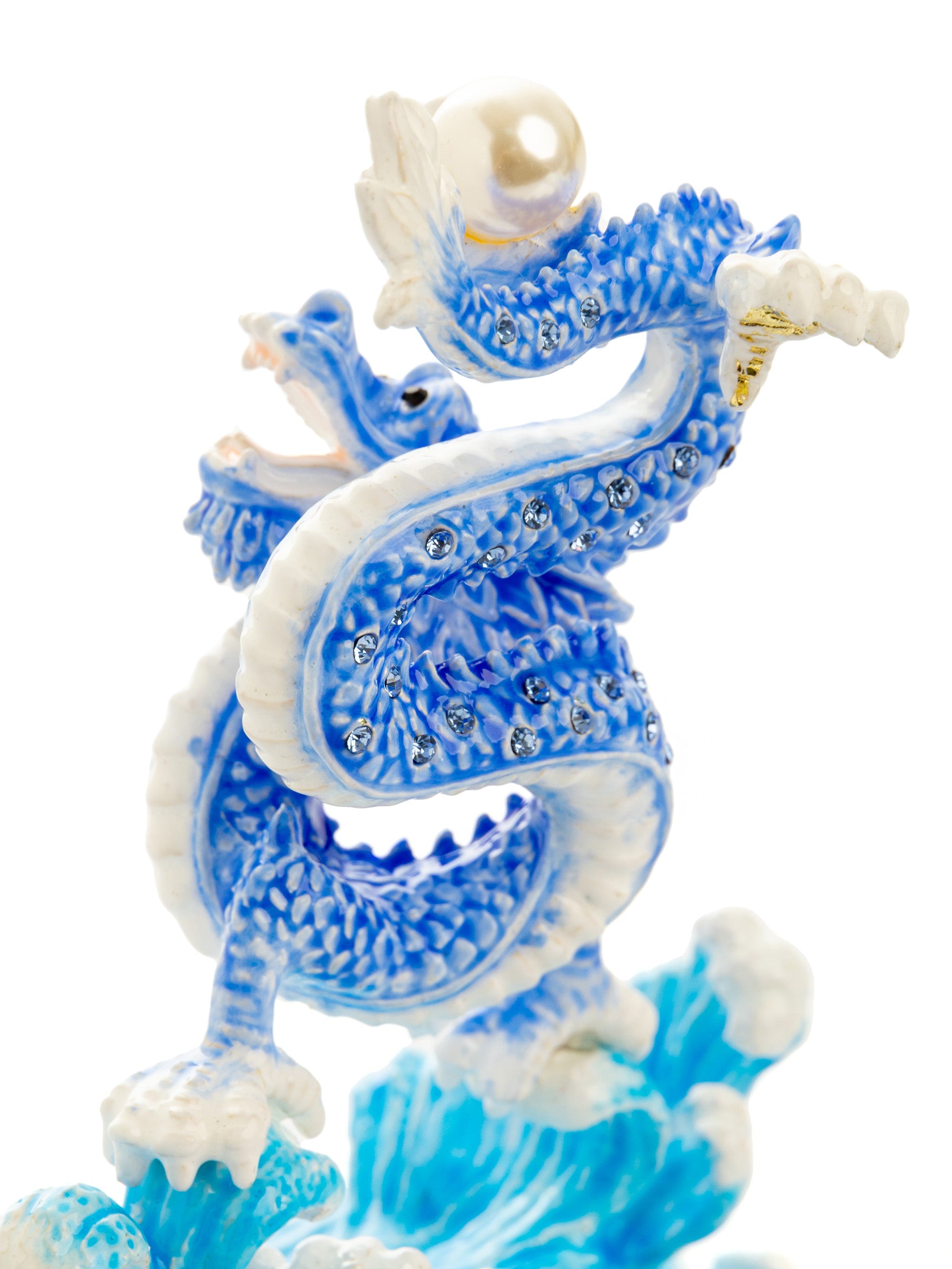 Keren Kopal Blue Chinese Dragon on Ocean sea waves water