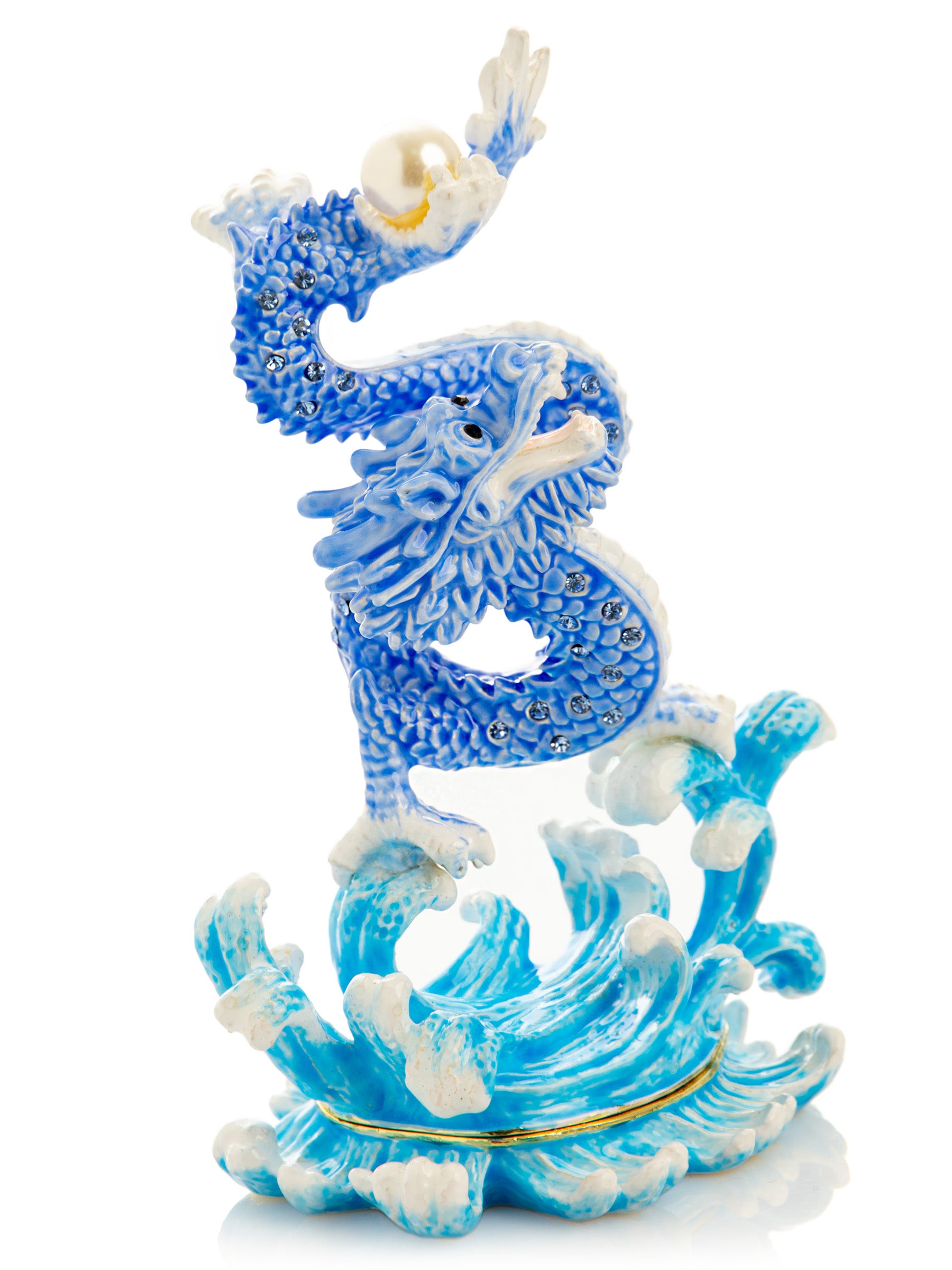 Keren Kopal Blue Chinese Dragon on Ocean sea waves water
