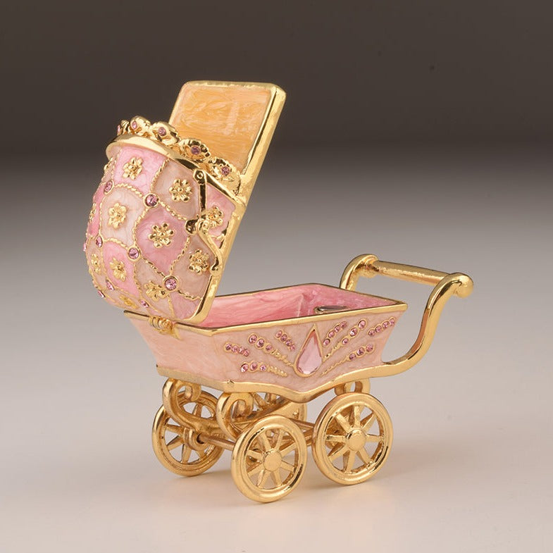 Keren Kopal Pink Baby Carriage Trinket Box