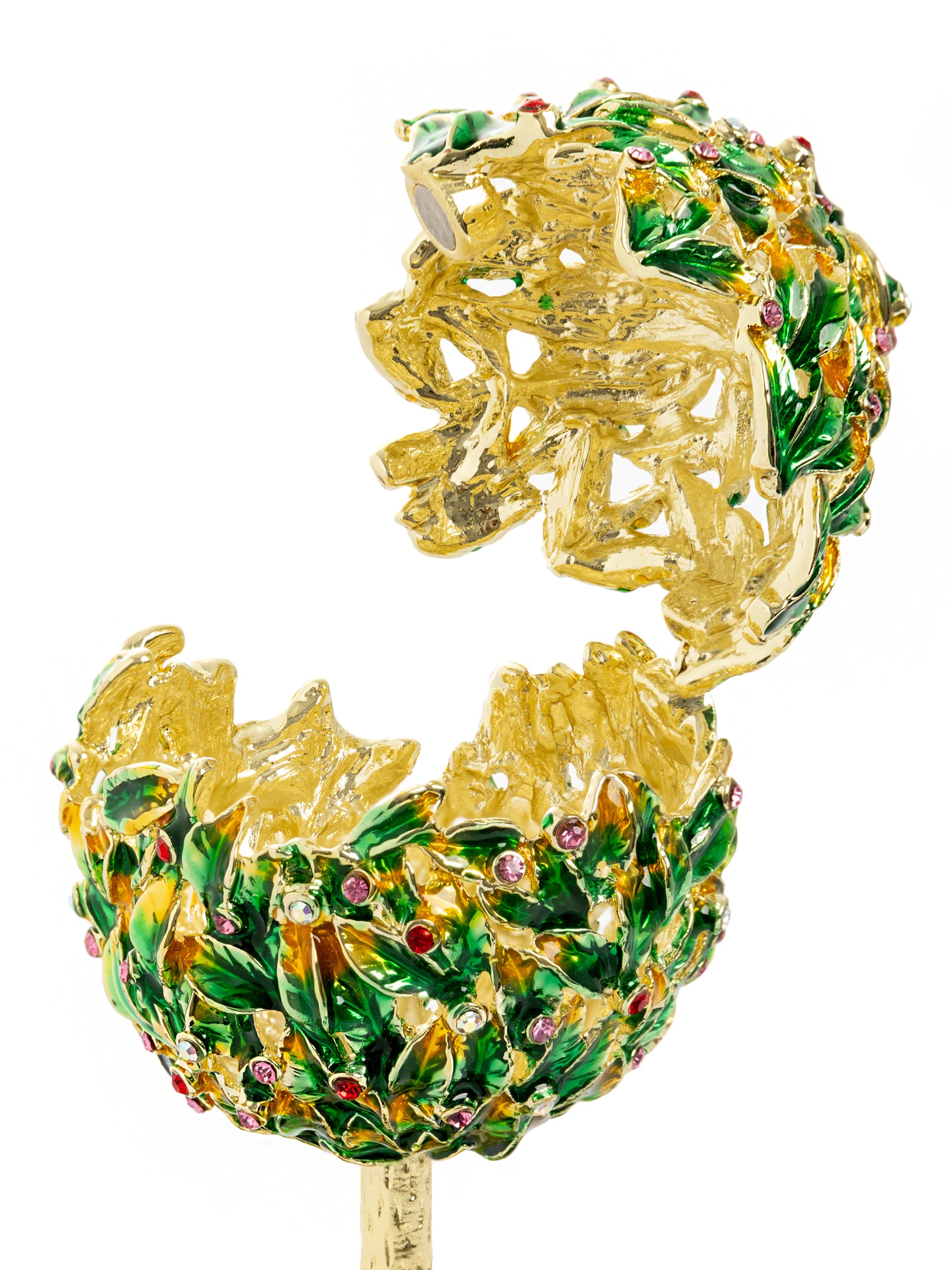 Keren Kopal Bay Tree Faberge Egg with Colorful Crystals