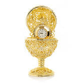 Keren Kopal Gold Faberge Egg with Clock Inside