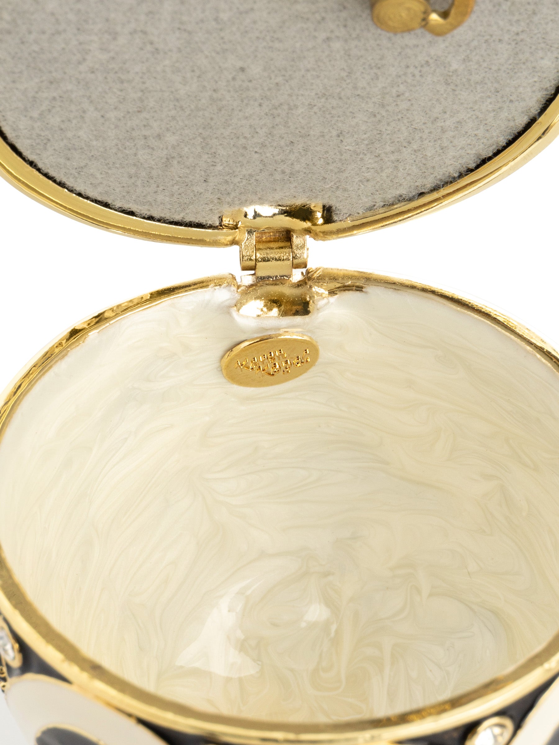 Keren Kopal Black and White Music box Fur Elise by Beethoven Faberge Egg