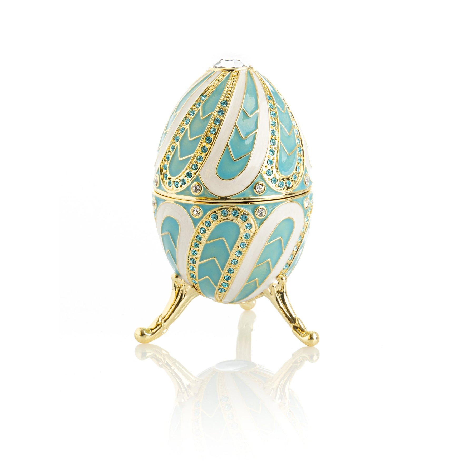 Keren Kopal Turquoise Music box Fur Elise by Beethoven Faberge Egg