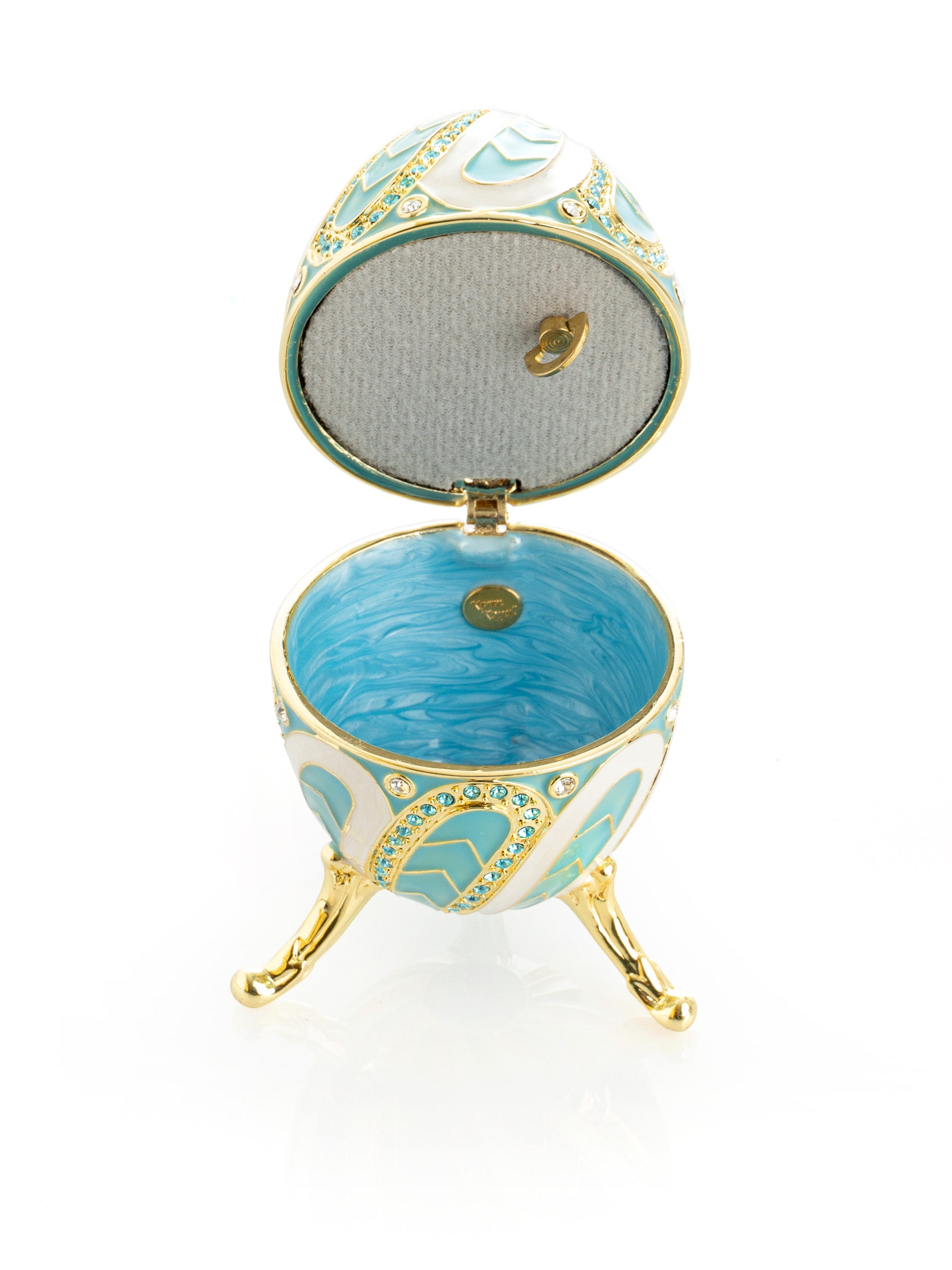Keren Kopal Turquoise Music box Fur Elise by Beethoven Faberge Egg