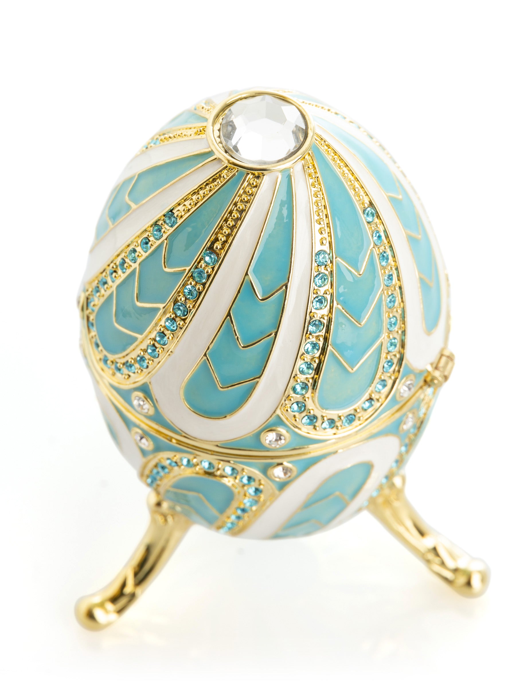 Keren Kopal Turquoise Music box Fur Elise by Beethoven Faberge Egg